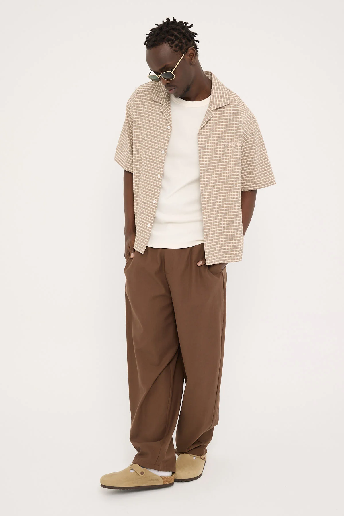 Common Need Blanco Pleated Tailored Trouser Brown - Image 3
