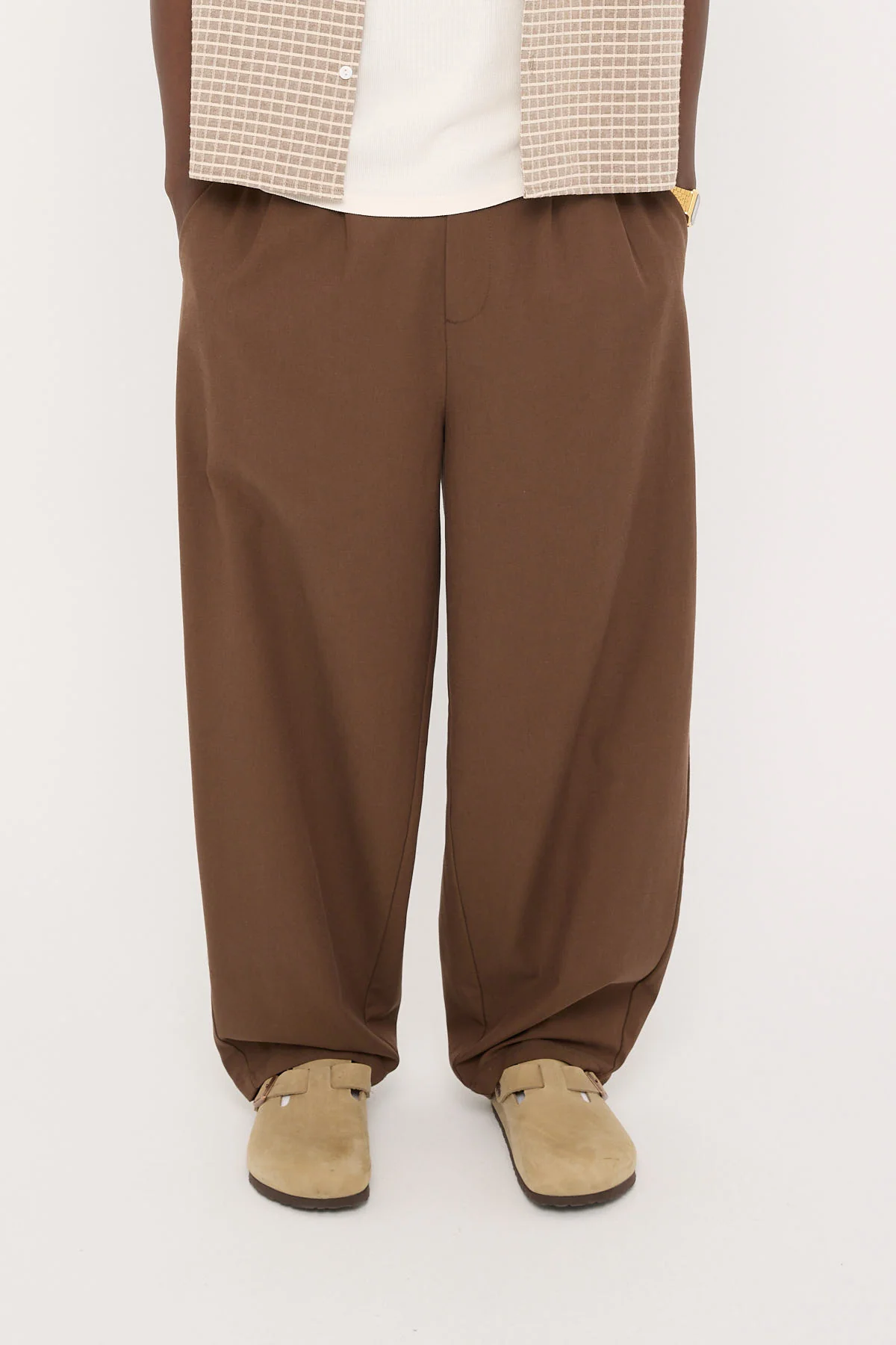 Common Need Blanco Pleated Tailored Trouser Brown - Image 5