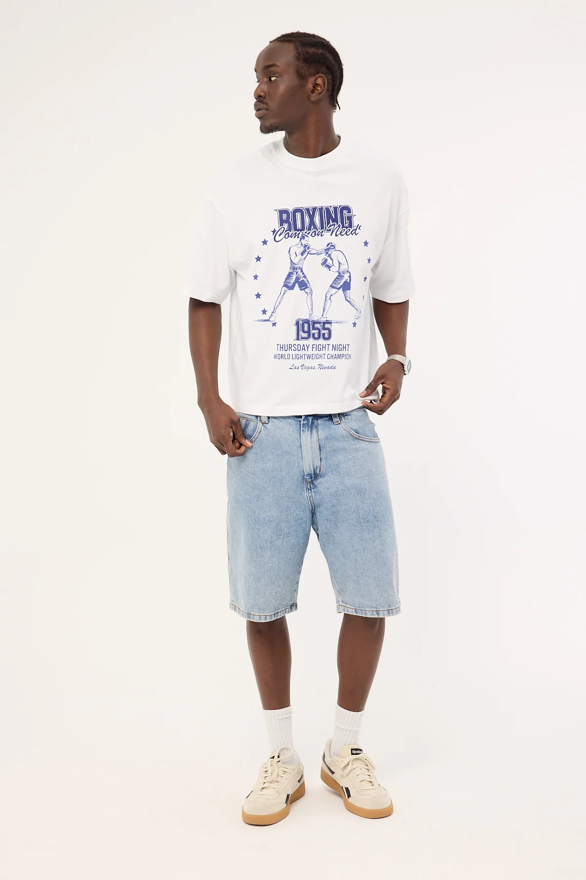 Common Need Boxing Cropped Heavyweight Easy Tee White - Image 3