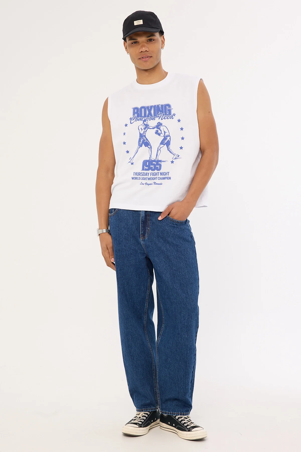 Common Need Boxing Cropped Muscle Tank White - Image 2