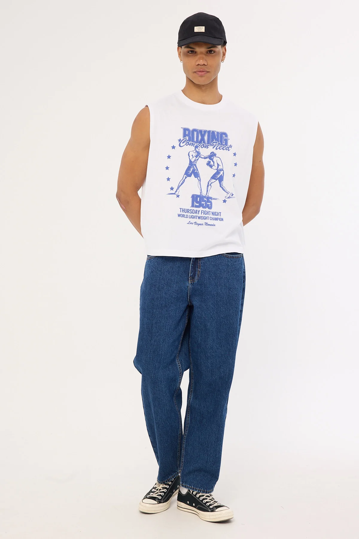 Common Need Boxing Cropped Muscle Tank White - Image 3