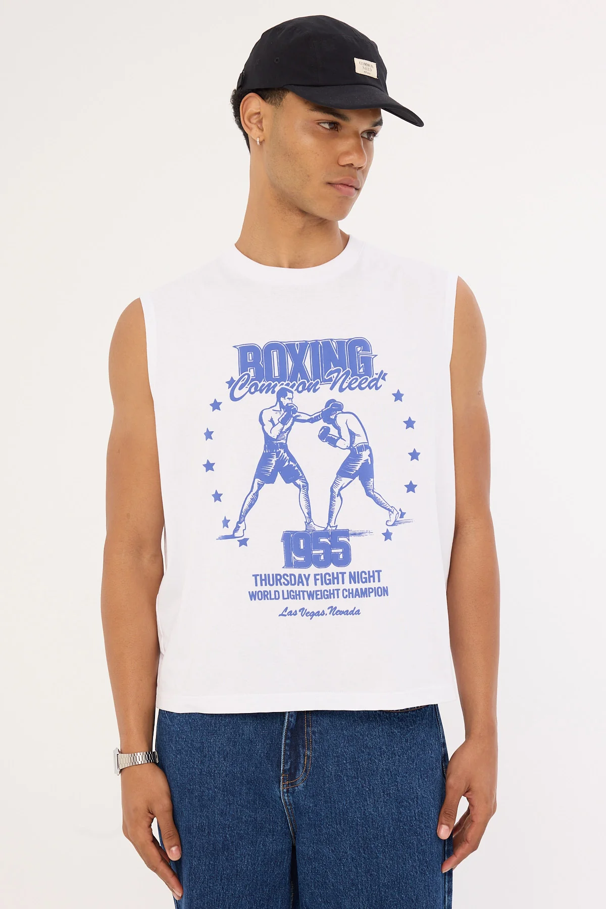 Common Need Boxing Cropped Muscle Tank White - Image 4