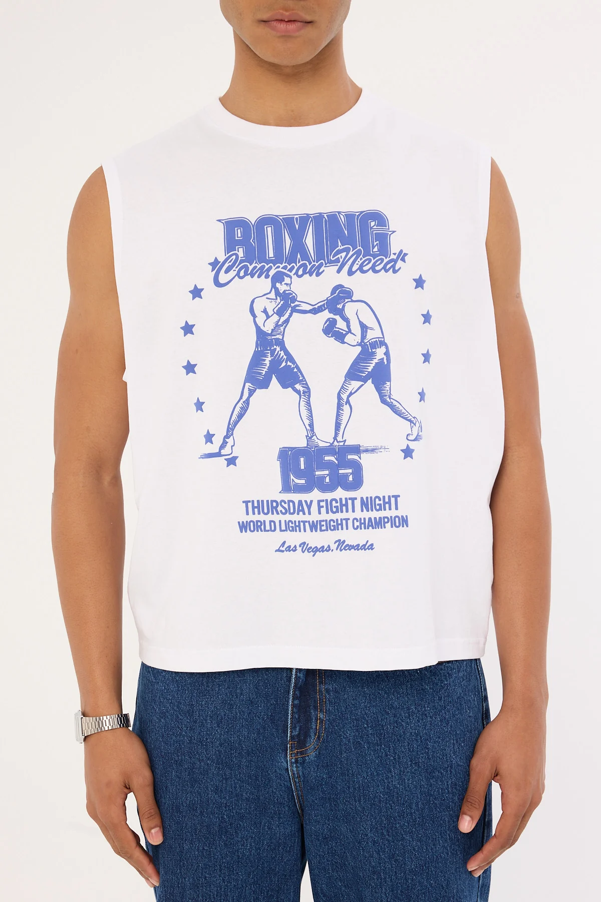 Common Need Boxing Cropped Muscle Tank White - Image 8