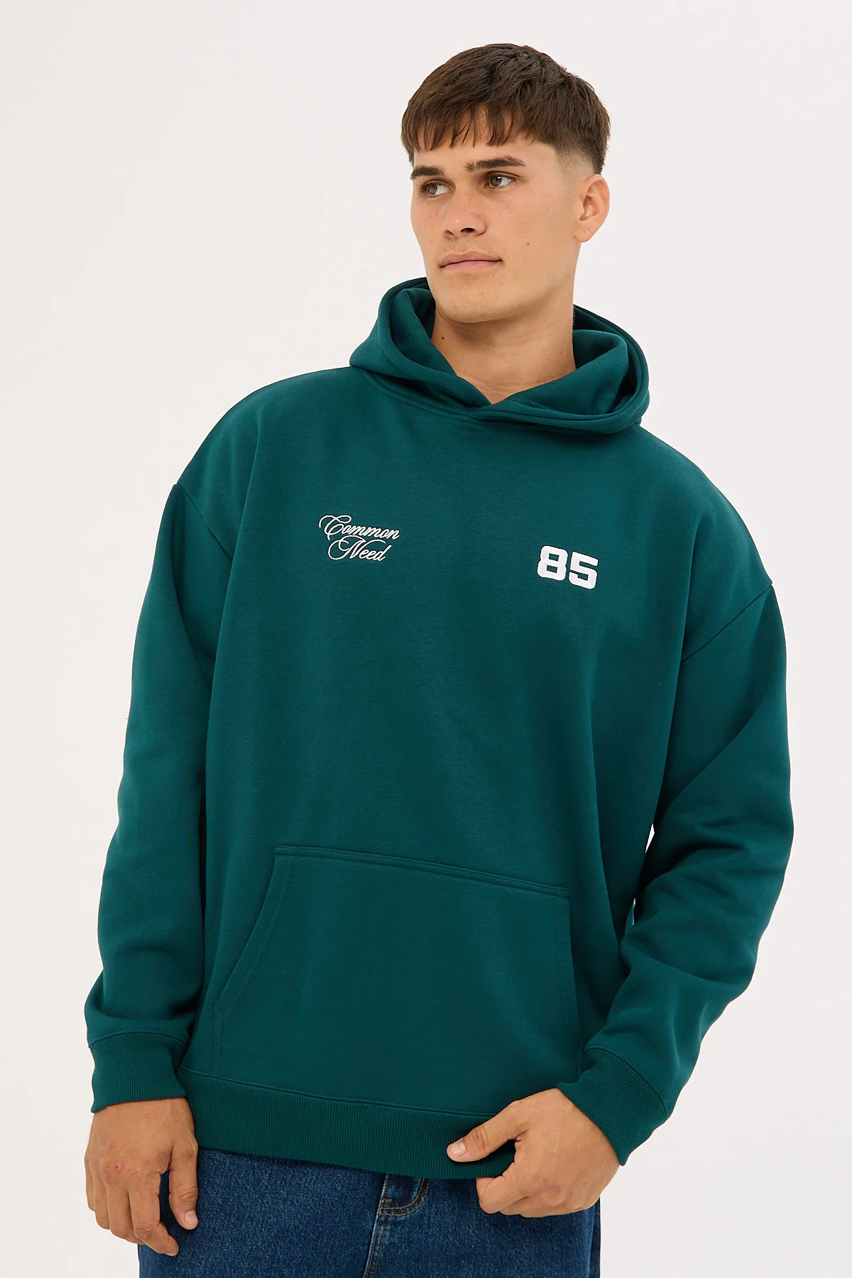 Common Need Brady Boxy Hoodie Teal