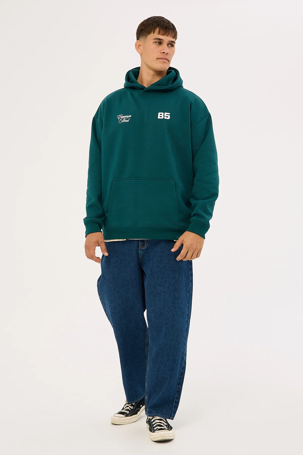 Common Need Brady Boxy Hoodie Teal - Image 2