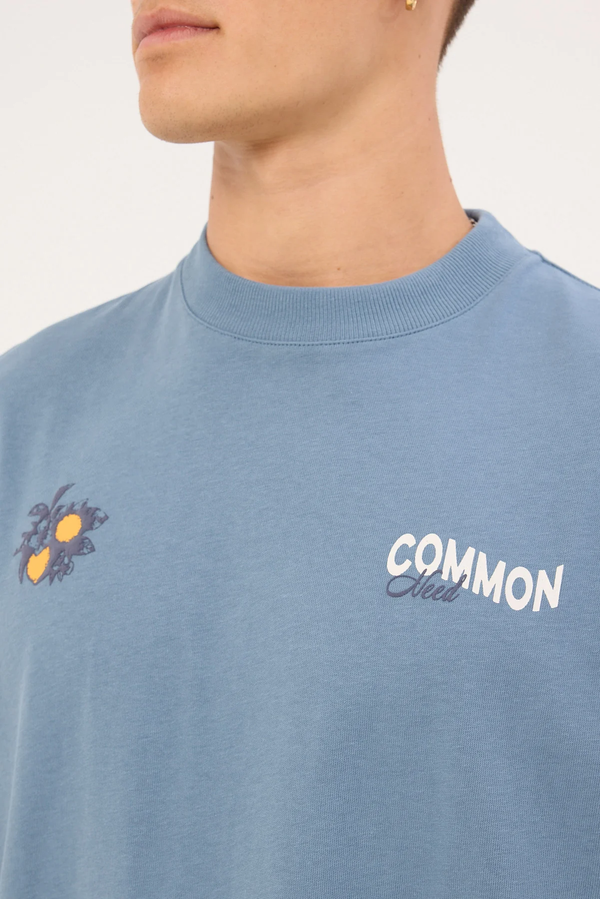 Common Need Burst Heavyweight Easy Tee Vintage Blue - Image 4