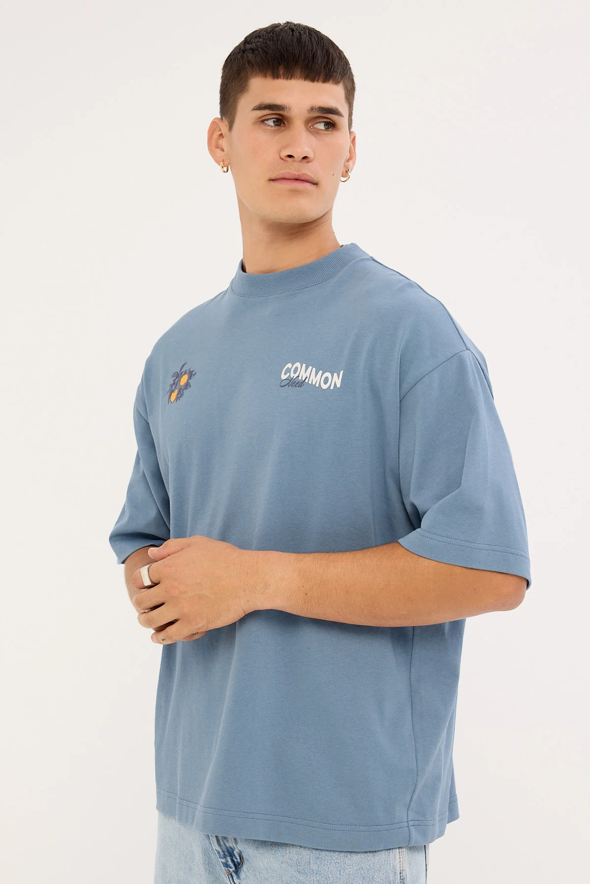 Common Need Burst Heavyweight Easy Tee Vintage Blue - Image 5
