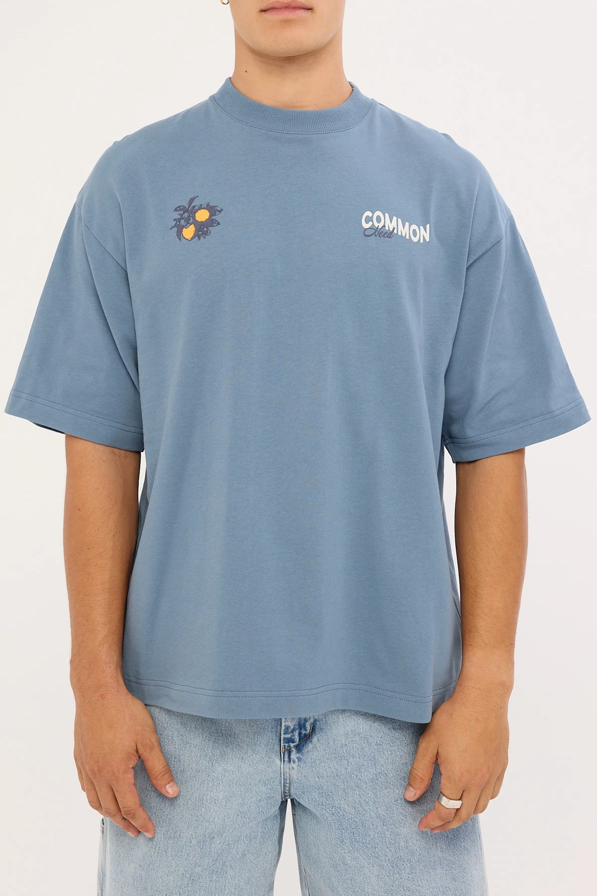 Common Need Burst Heavyweight Easy Tee Vintage Blue - Image 7