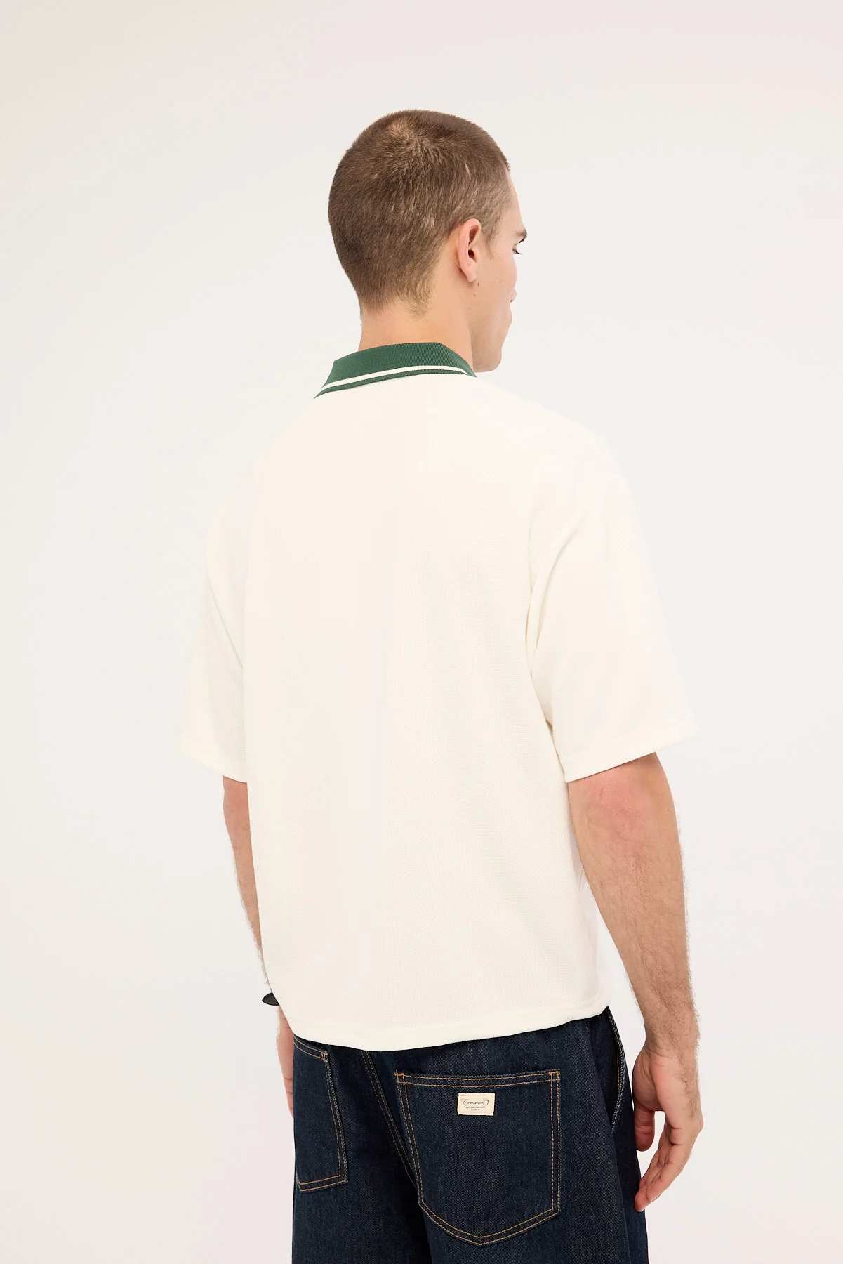 Common Need Charles Boxy Cropped Polo Off White - Image 5