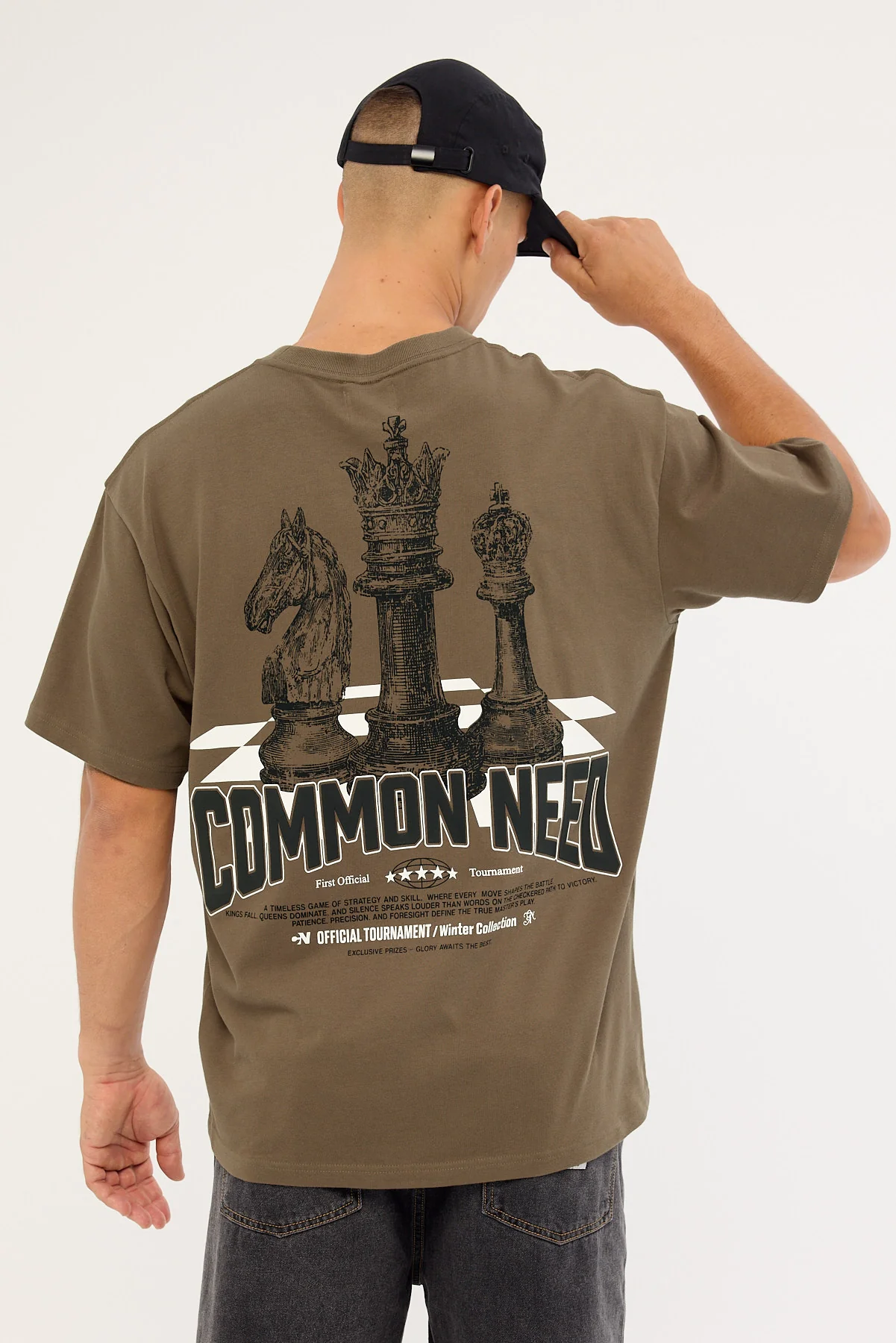 Common Need Checkmate Heavyweight Boxy Tee Brown