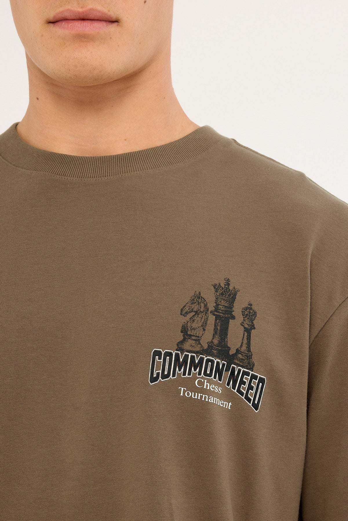 Common Need Checkmate Heavyweight Boxy Tee Brown - Image 4