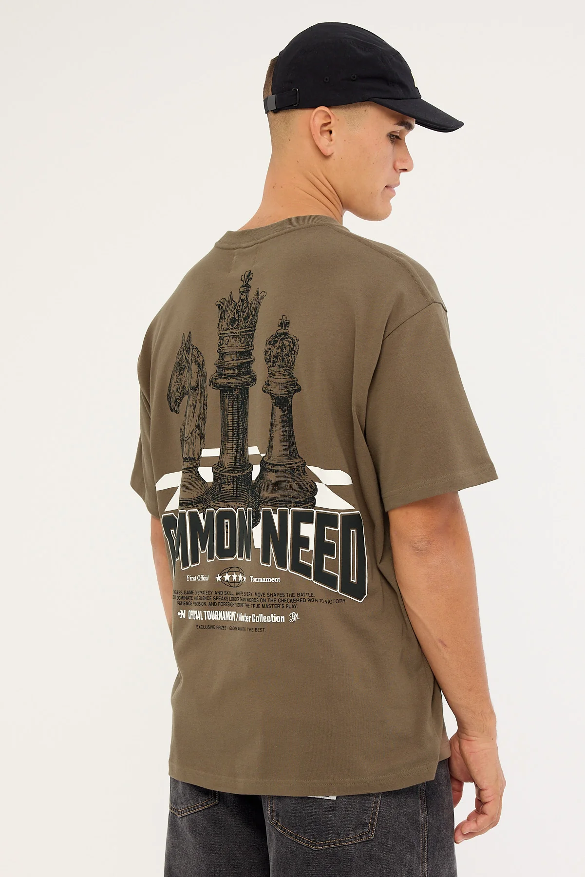 Common Need Checkmate Heavyweight Boxy Tee Brown - Image 6
