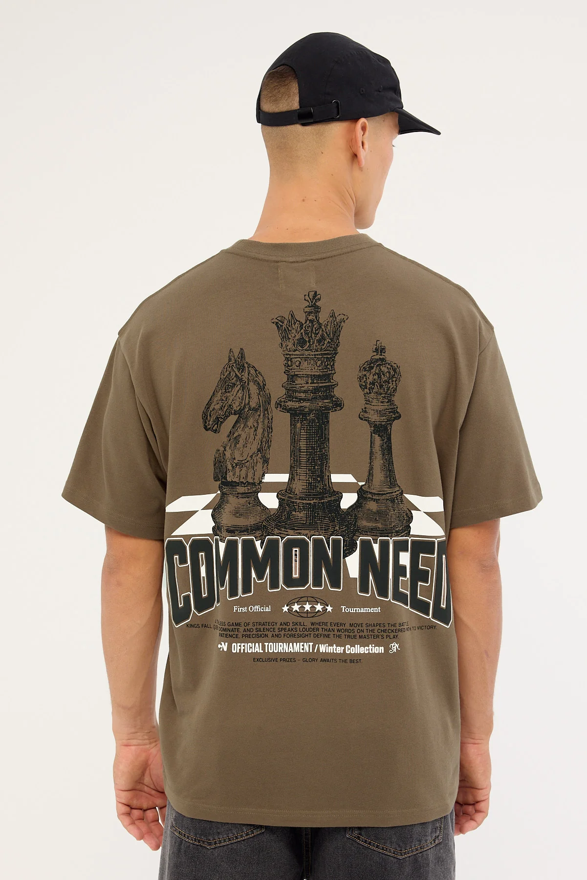 Common Need Checkmate Heavyweight Boxy Tee Brown - Image 7