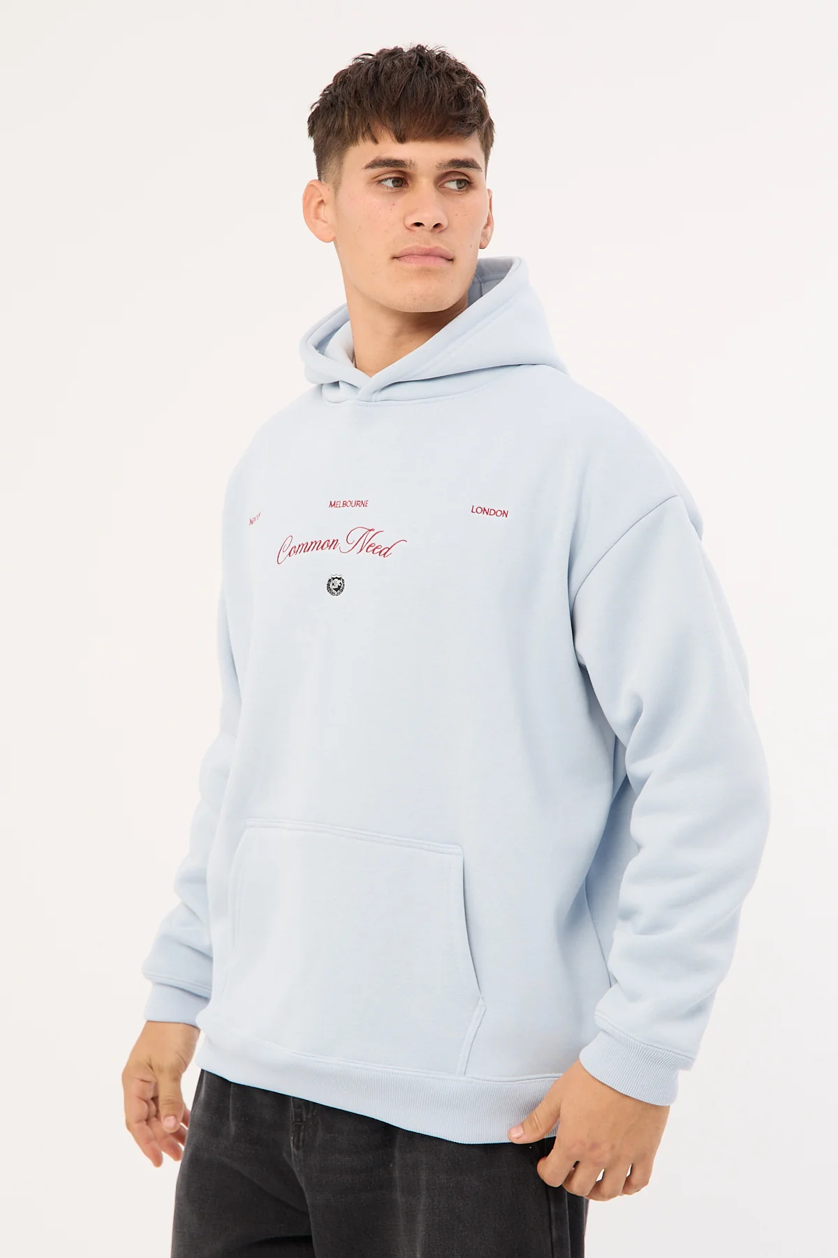 Common Need Cities Boxy Hoodie Misty Blue - Image 4