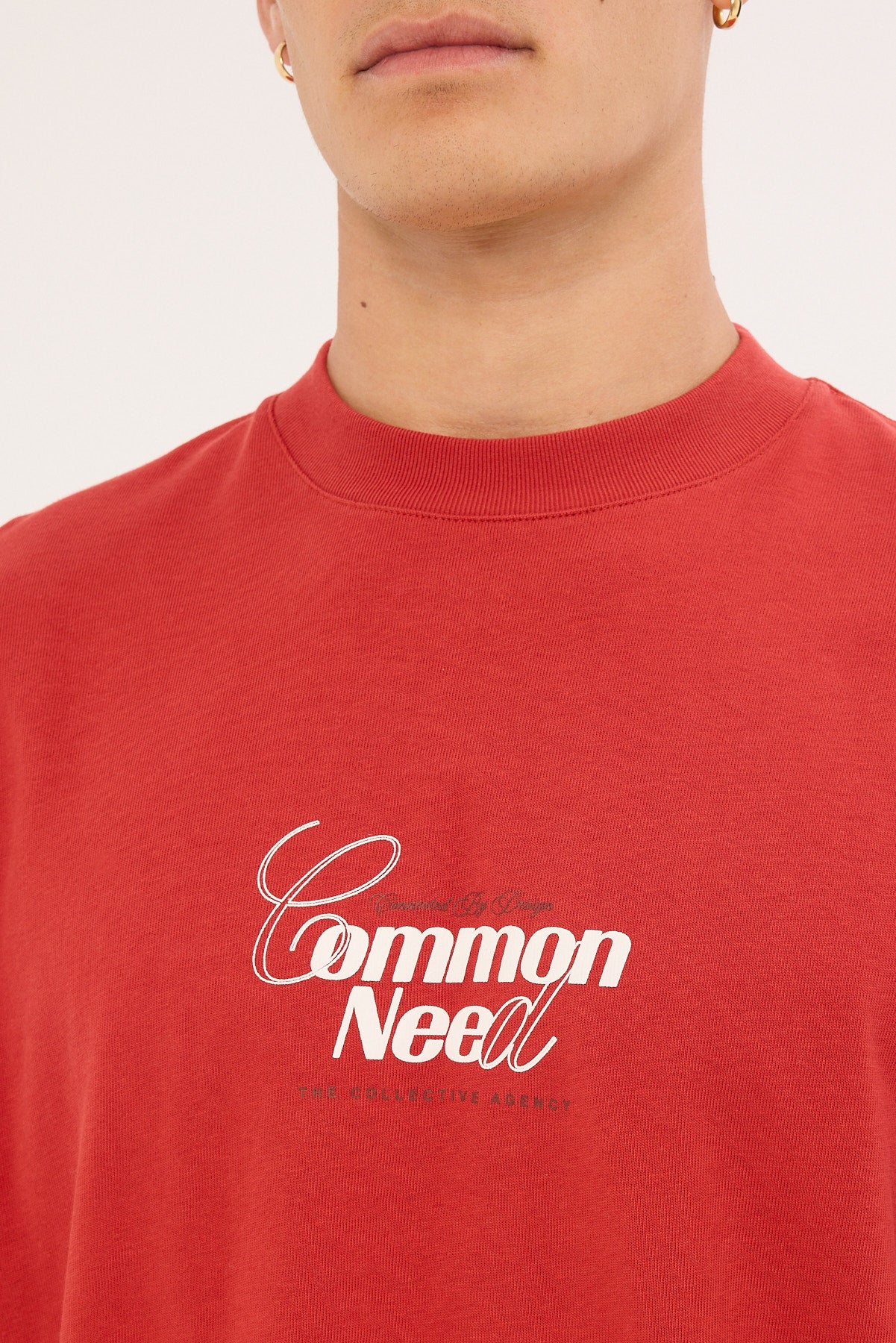 Common Need Clarity Heavyweight Boxy Tee Brick Red - Image 4
