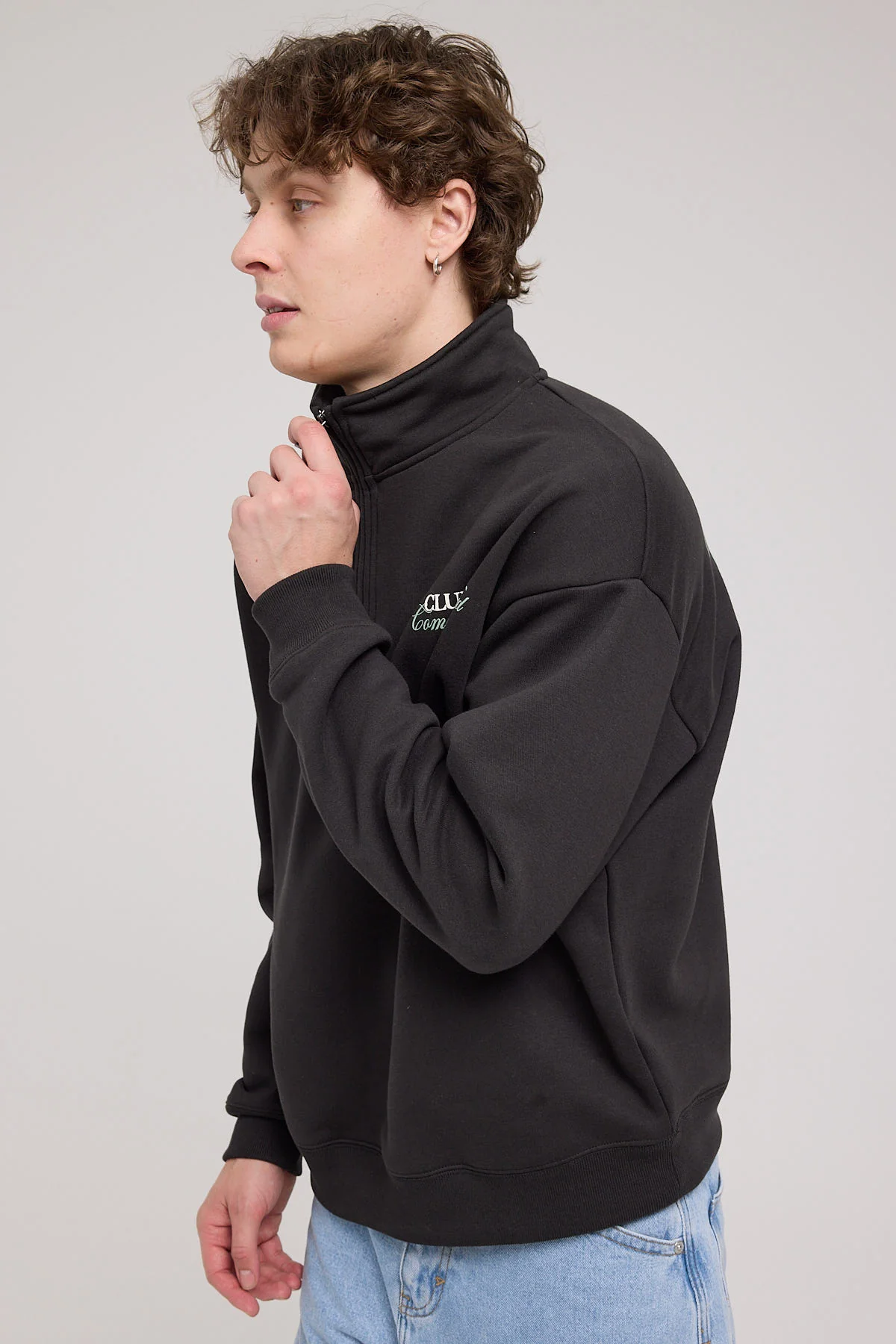 Common Need Club 1993 Quarter Zip Sweater Off Black - Image 3