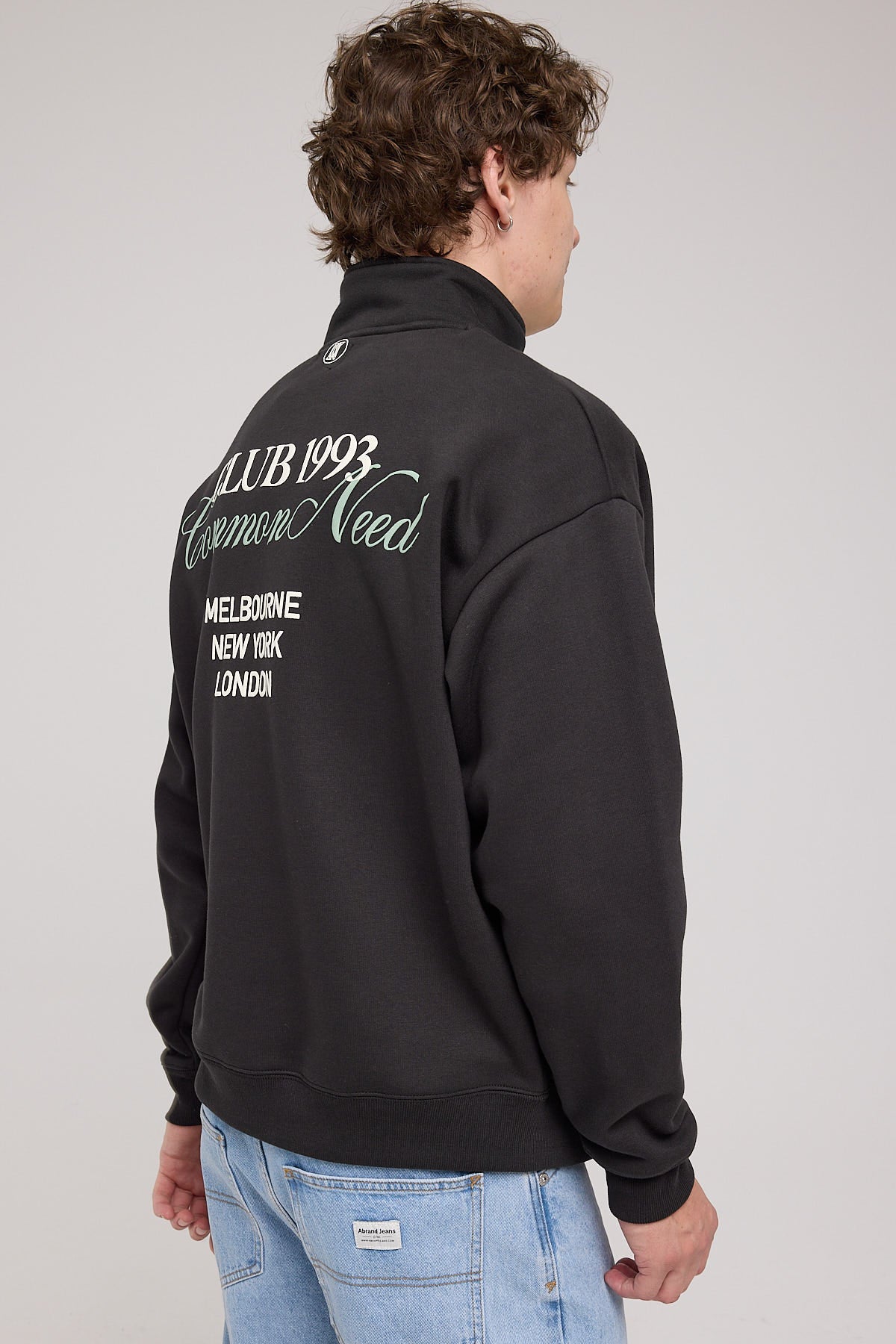 Common Need Club 1993 Quarter Zip Sweater Off Black - Image 4