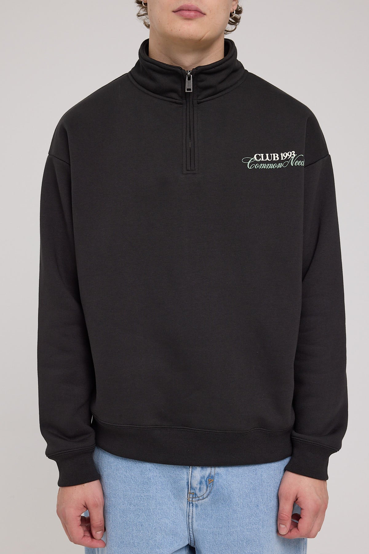 Common Need Club 1993 Quarter Zip Sweater Off Black - Image 8