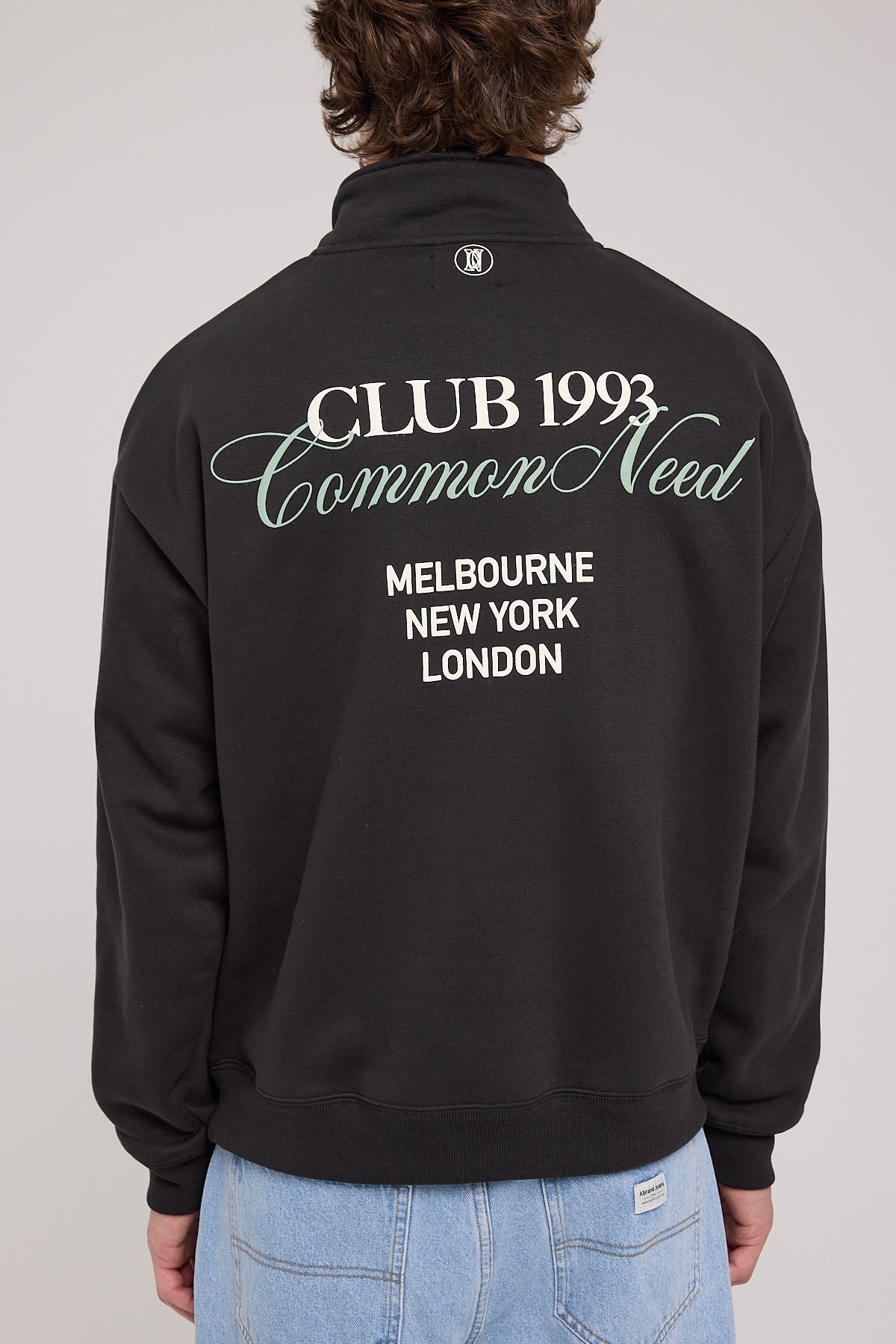 Common Need Club 1993 Quarter Zip Sweater Off Black - Image 9