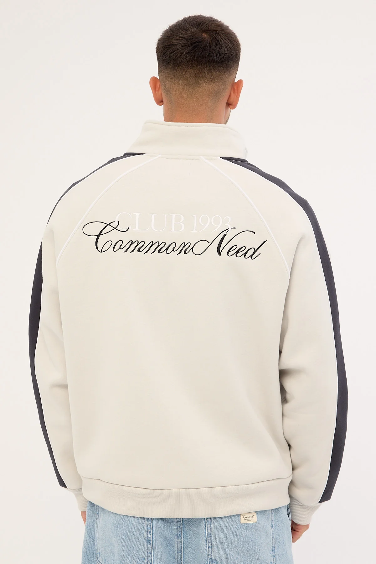 Common Need Club 93 Quarter Zip Sweater Ice Grey - Image 7