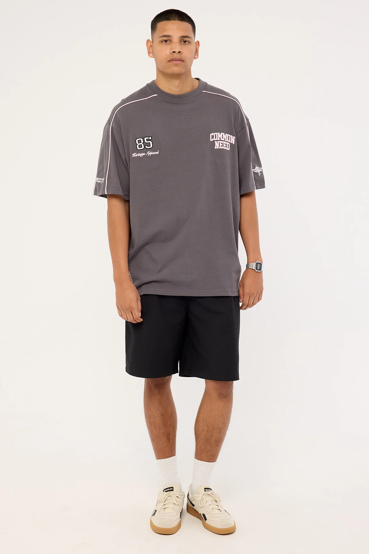 Common Need Cluster Heavyweight Boxy Tee Asphalt - Image 2