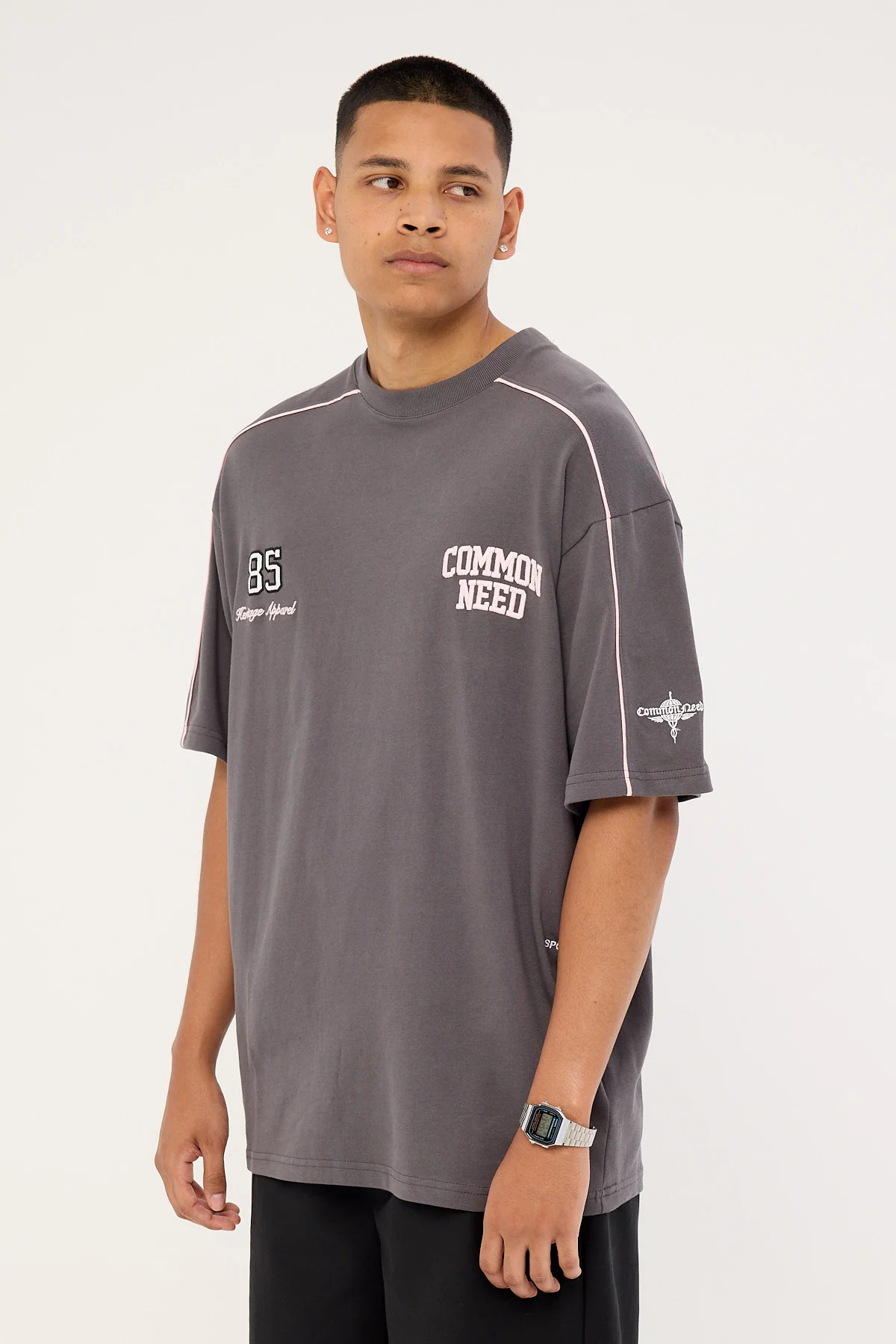 Common Need Cluster Heavyweight Boxy Tee Asphalt - Image 5