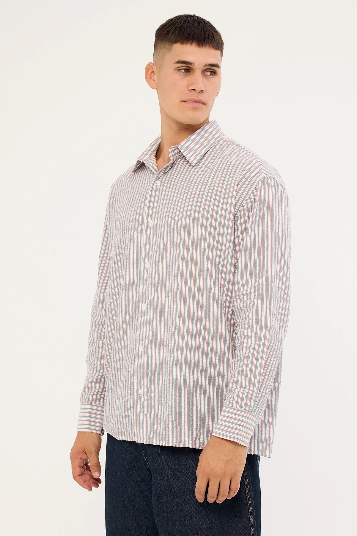 Common Need Colonial Long Sleeve Shirt Vintage Blue Stripe - Image 4