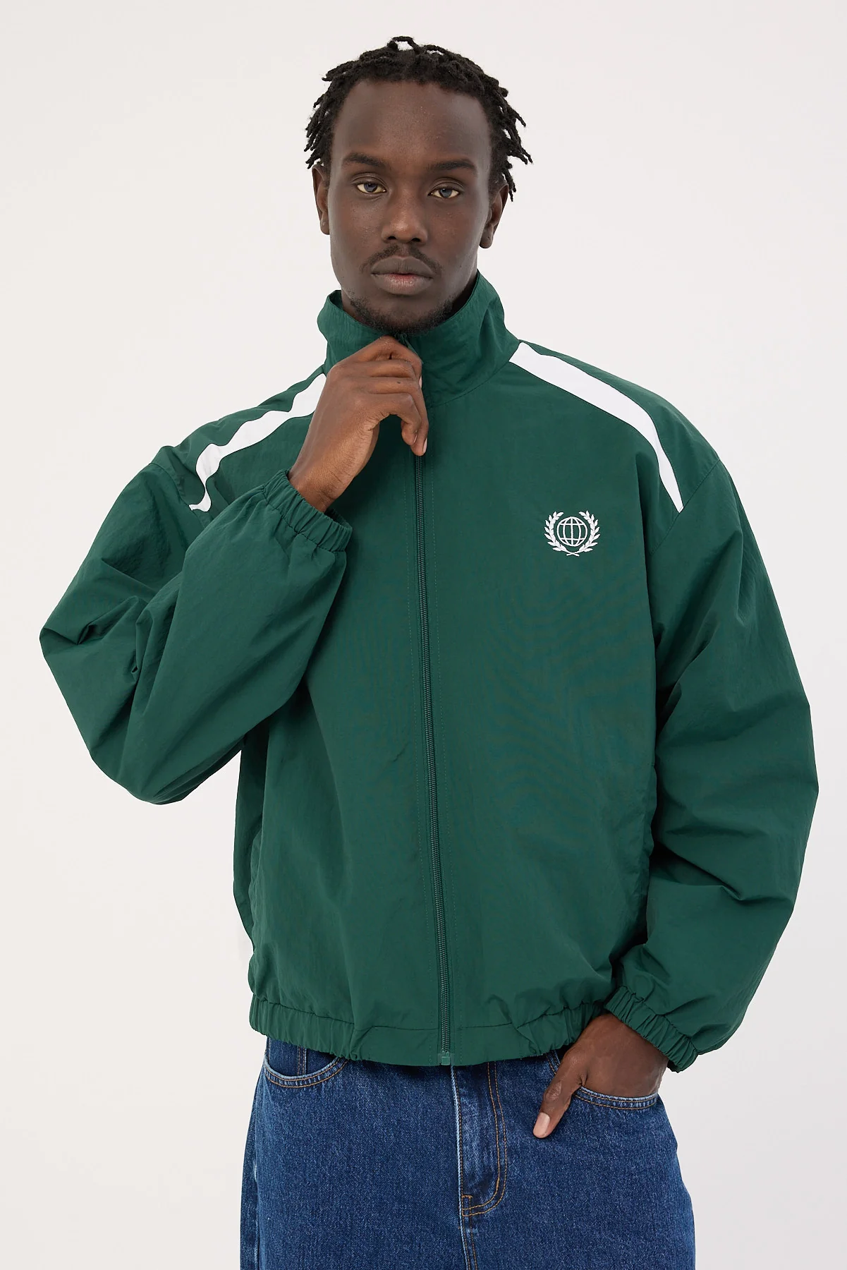 Common Need Colt Panelled Spray Jacket Dark Green - Image 4