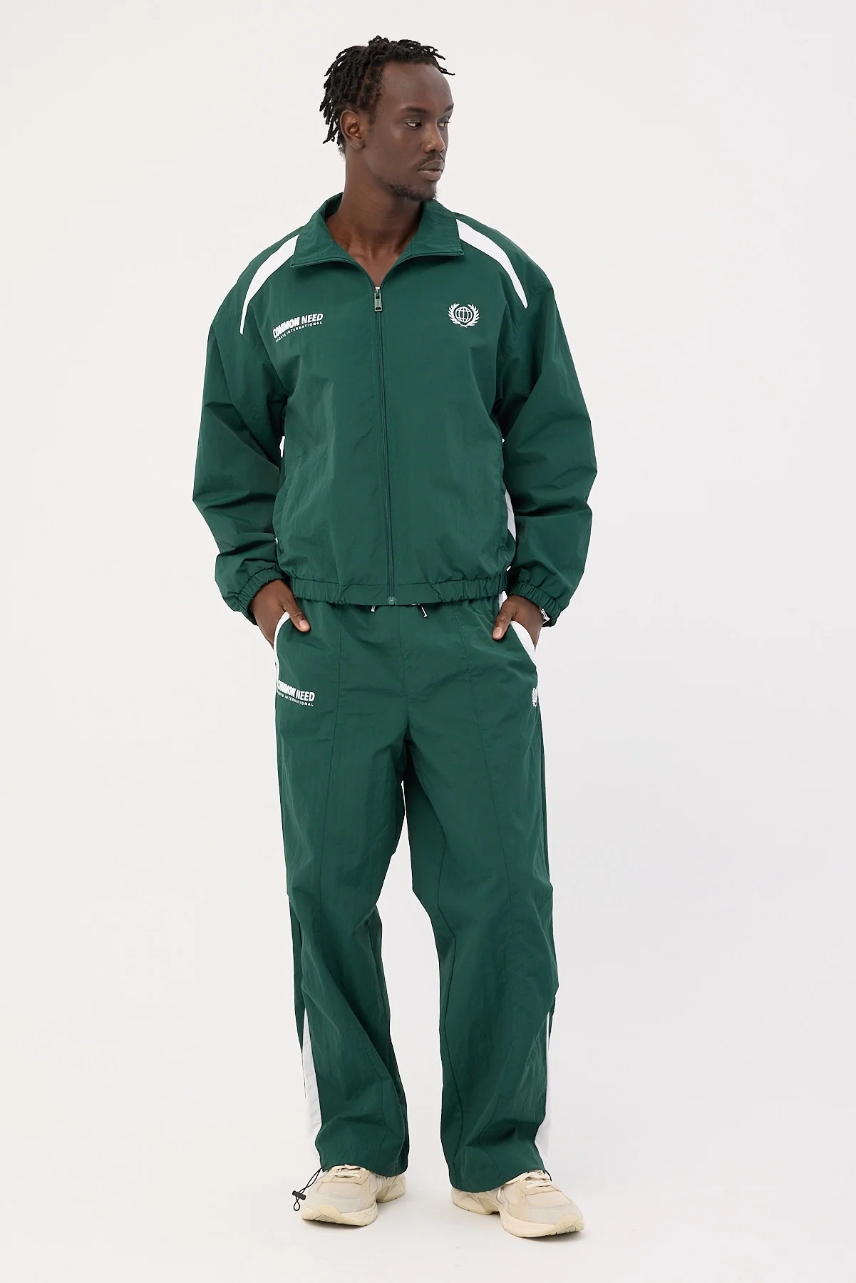 Common Need Colt Panelled Track Pant Dark Green - Image 4