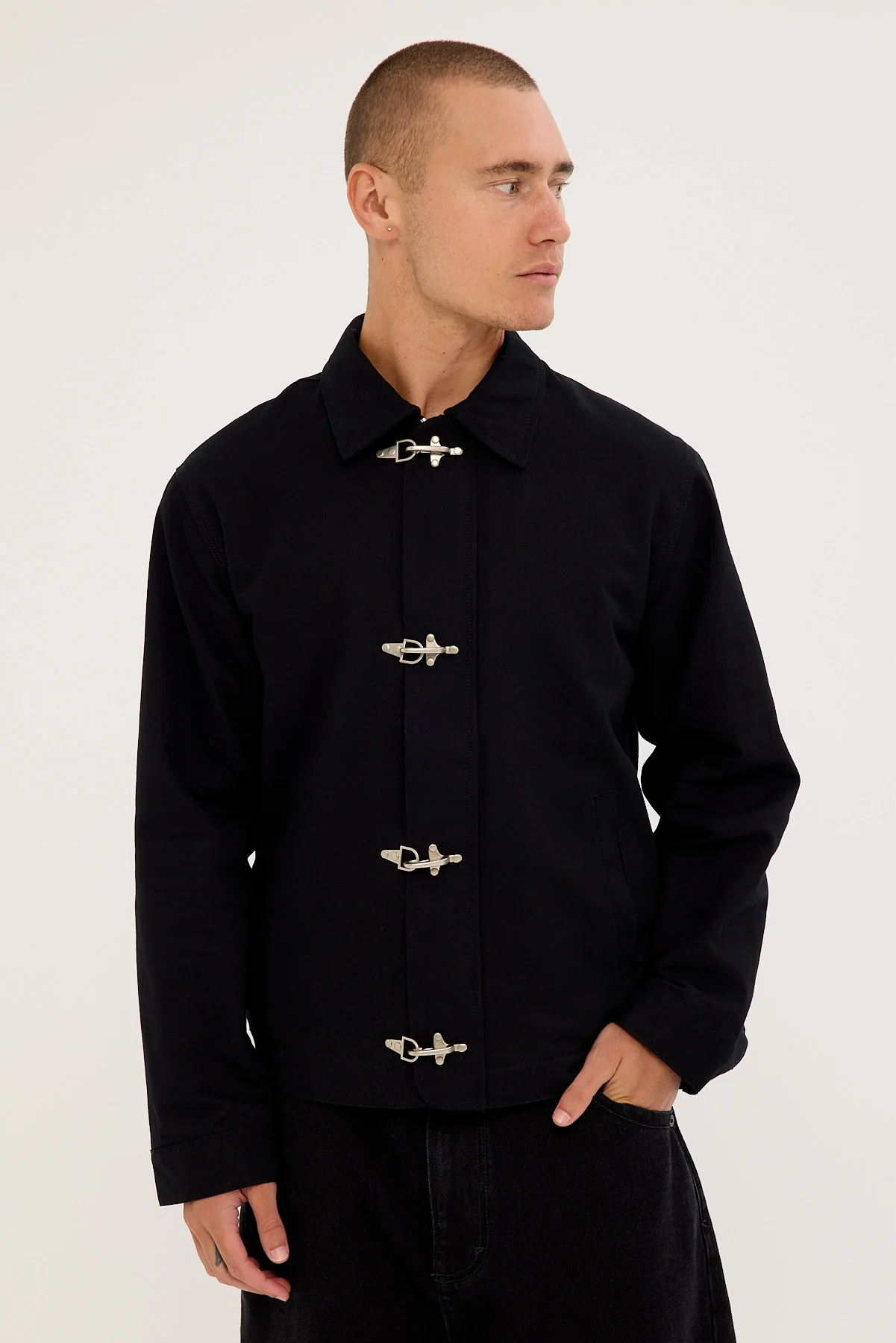 Common Need Colton Clasp Jacket Washed Black