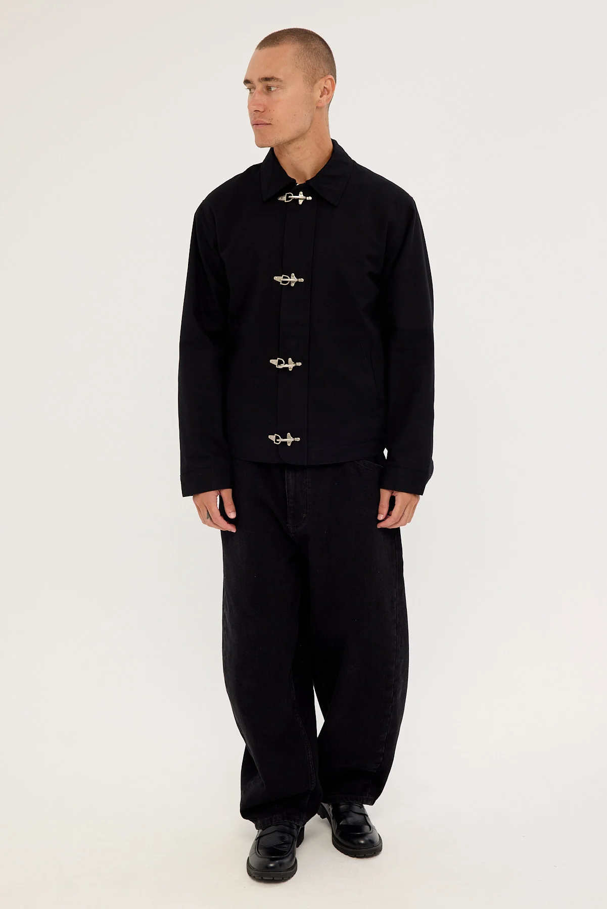 Common Need Colton Clasp Jacket Washed Black - Image 2