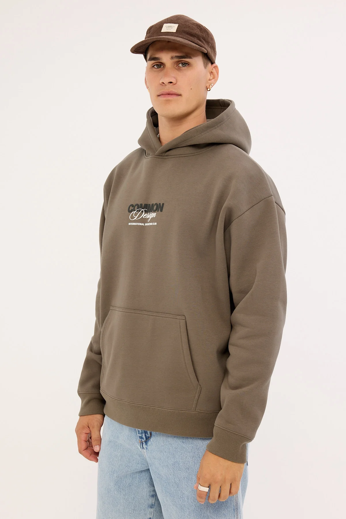 Common Need Compose Boxy Hoodie Brown - Image 5