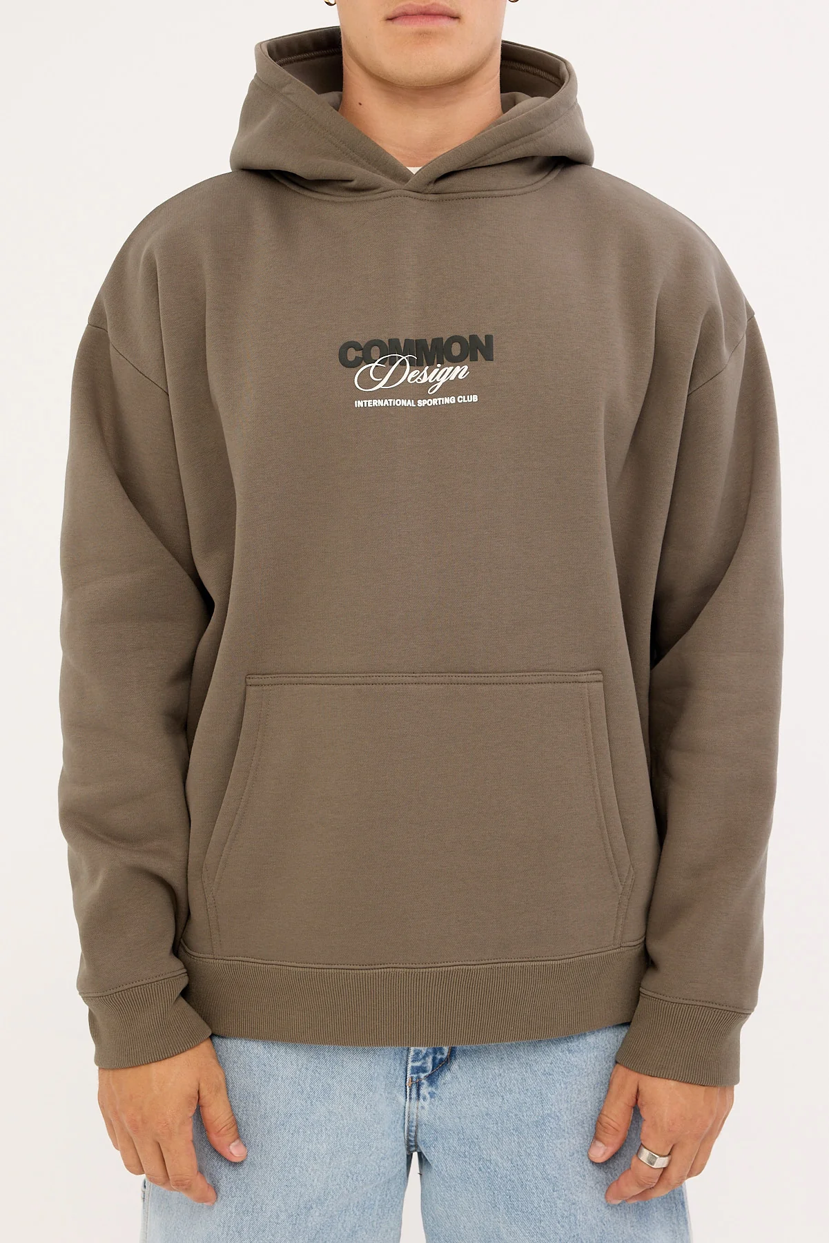 Common Need Compose Boxy Hoodie Brown - Image 7