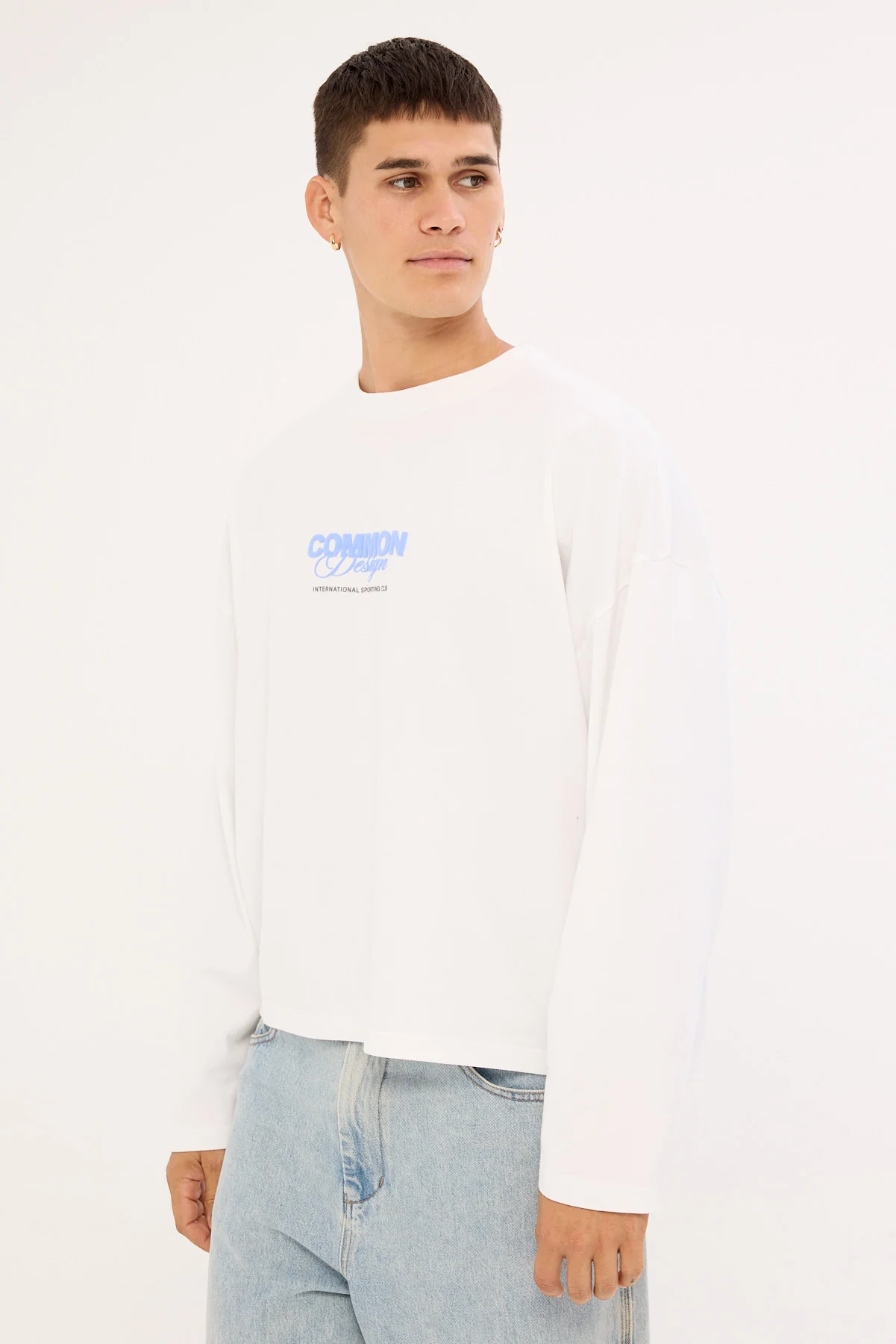 Common Need Compose Heavyweight Cropped Long Sleeve Tee White - Image 5