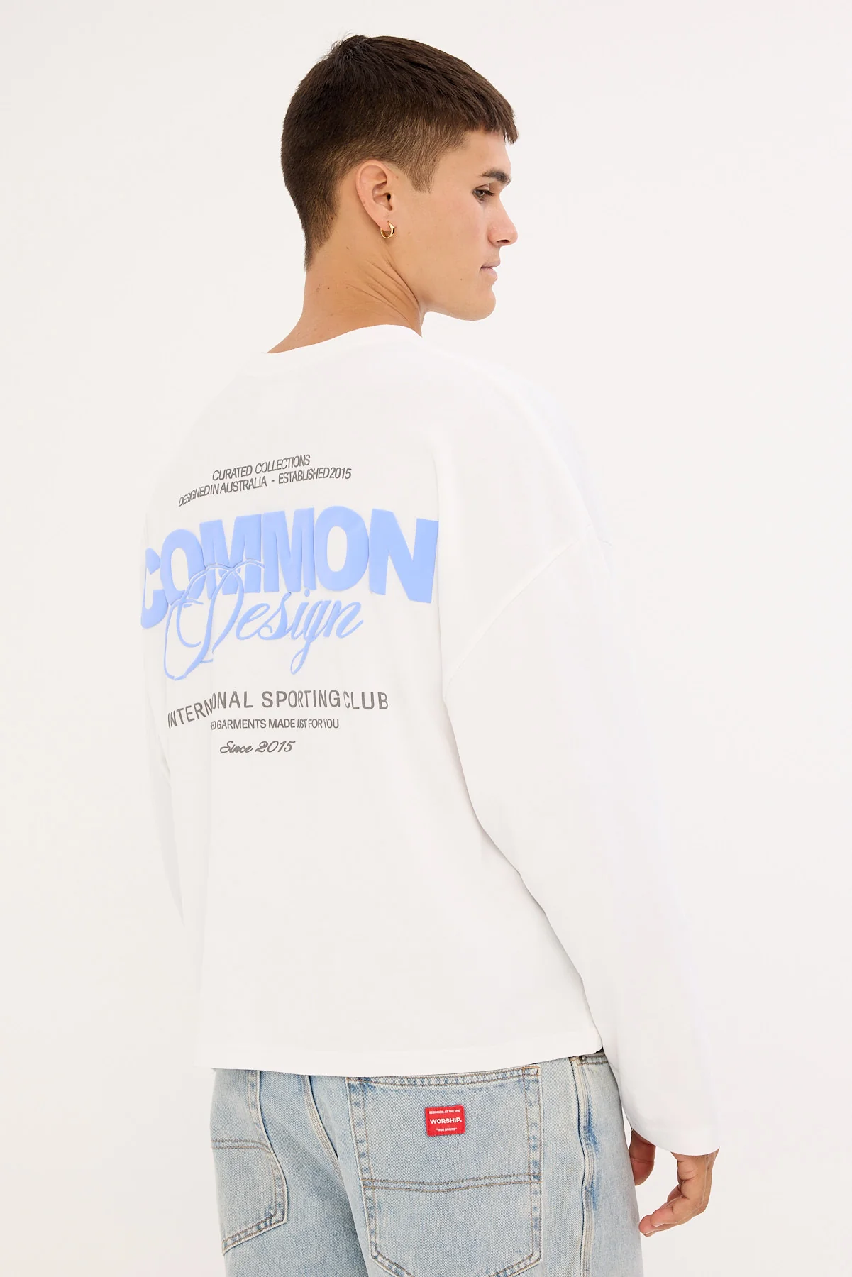 Common Need Compose Heavyweight Cropped Long Sleeve Tee White - Image 6
