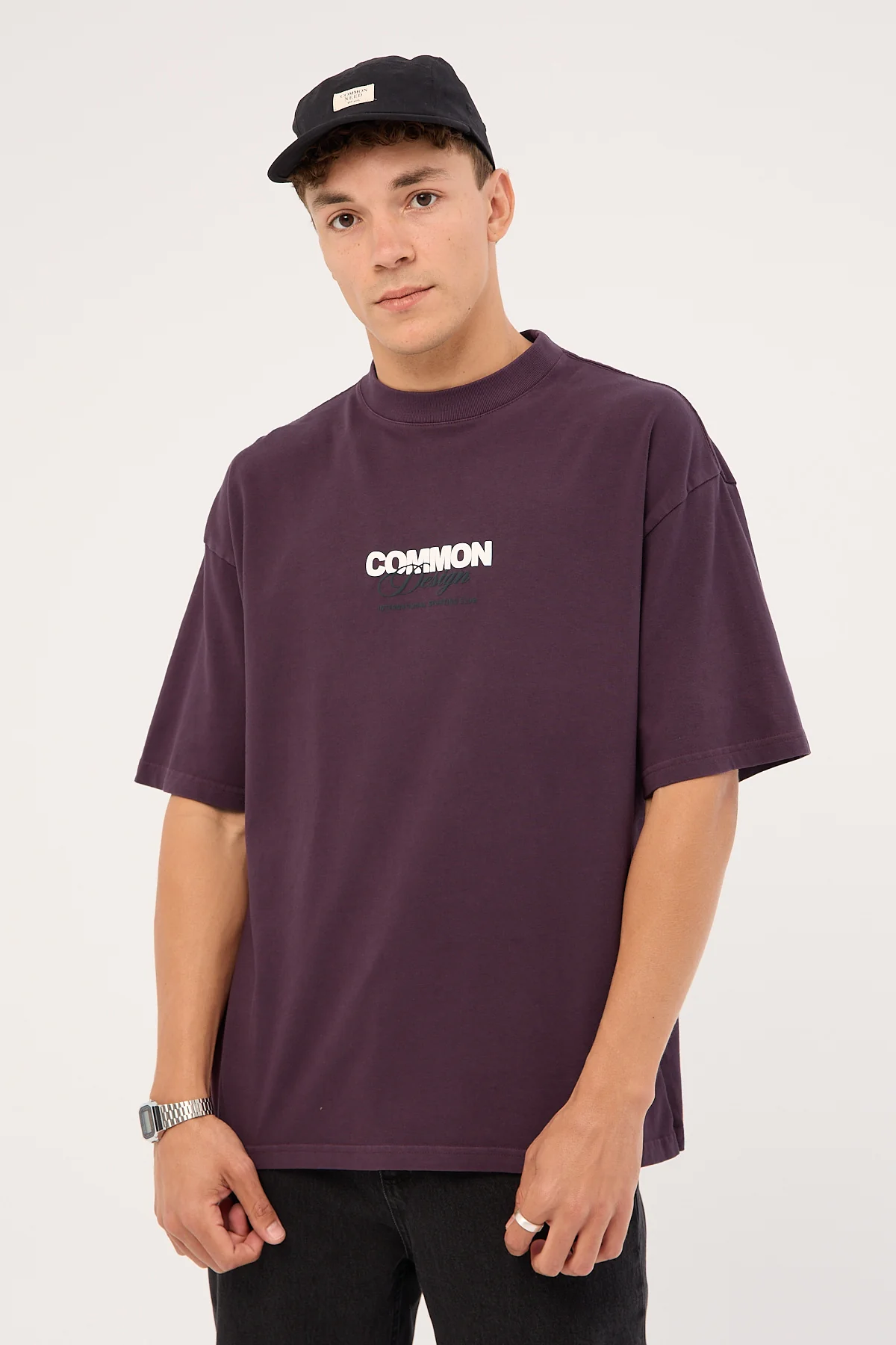 Common Need Compose Heavyweight Easy Tee Washed Plum - Image 2