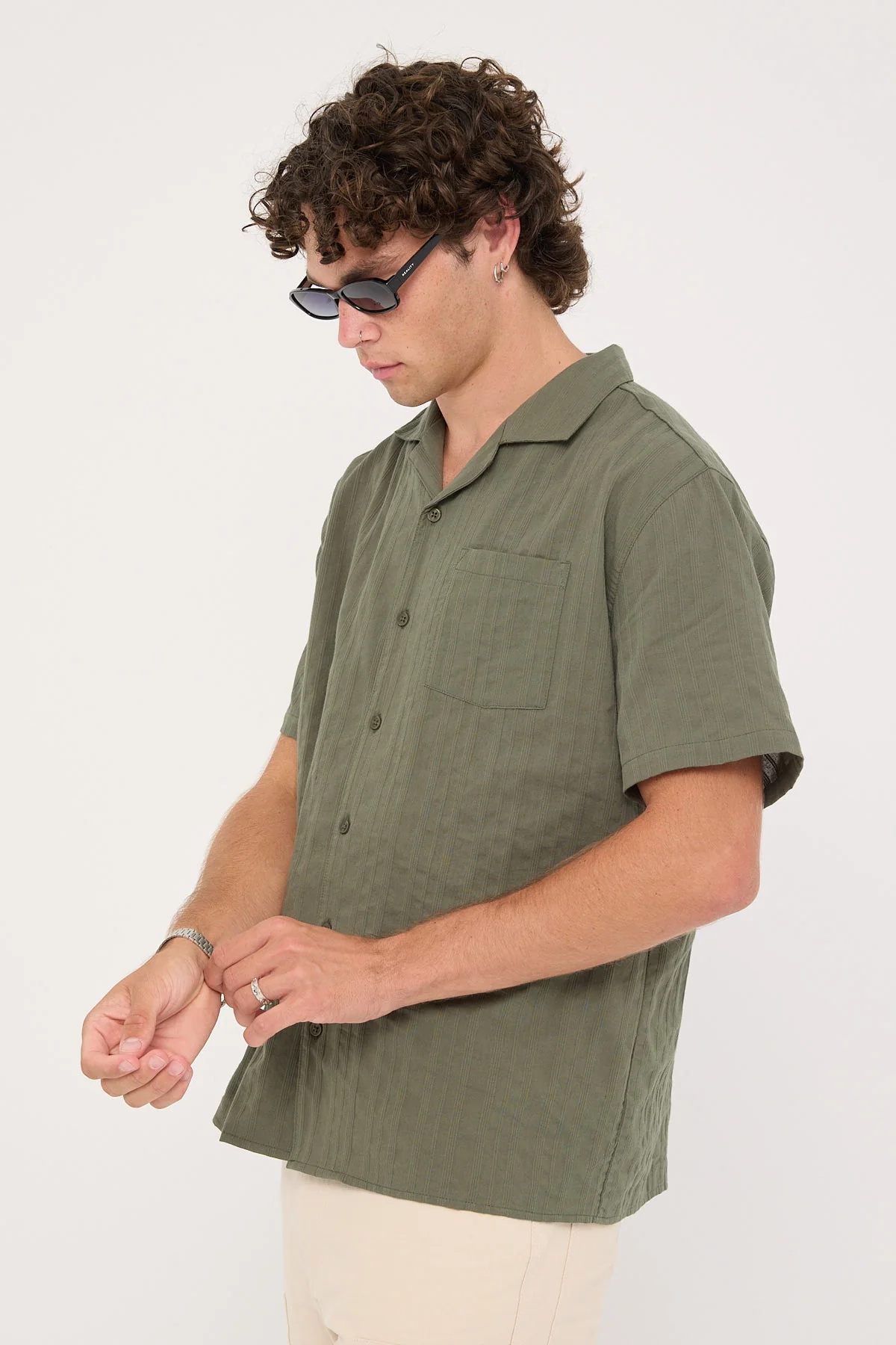 Common Need Croatia Resort Shirt Olive Green - Image 3