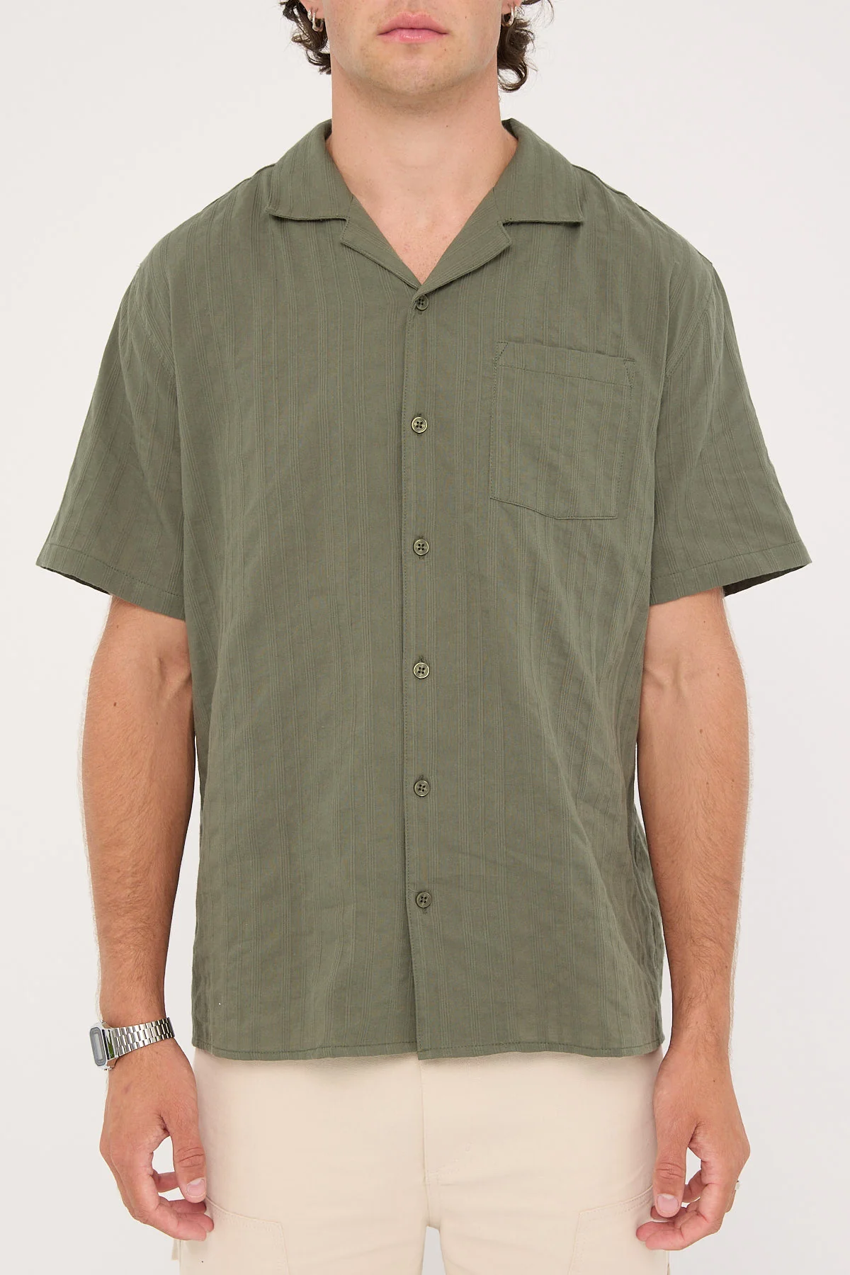 Common Need Croatia Resort Shirt Olive Green - Image 6