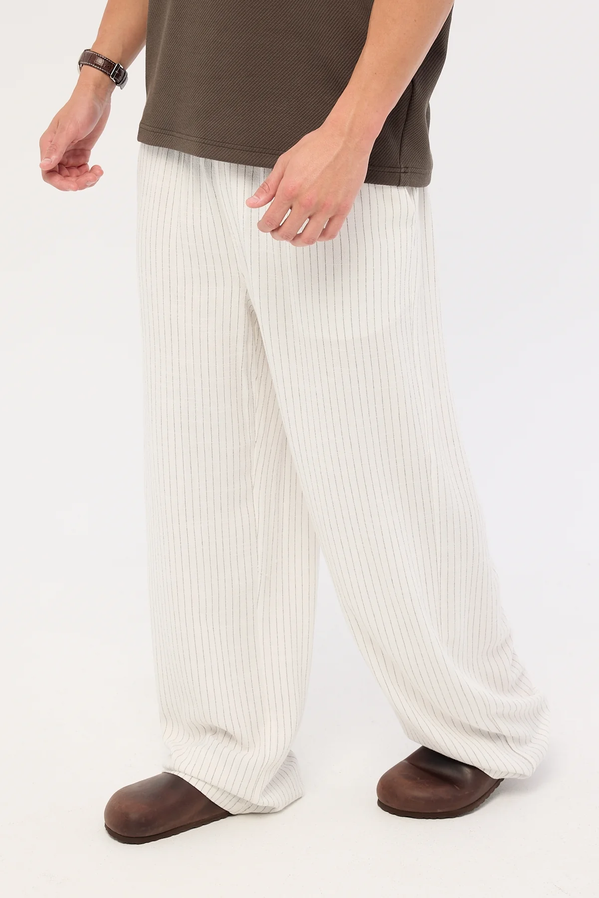 Common Need Daybreak Baggy Linen Pant White Stripe - Image 3