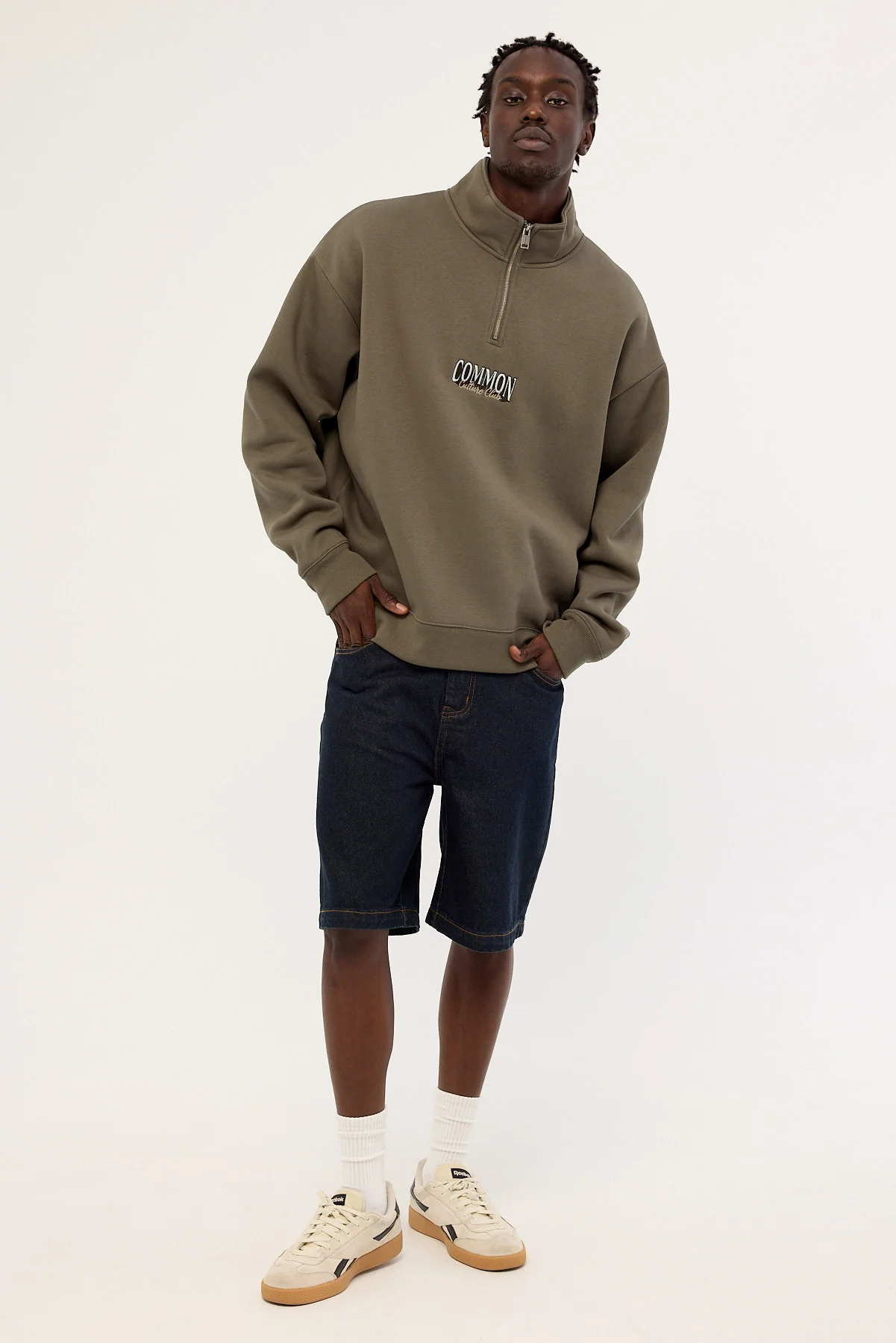 Common Need Depth Quarter Zip Sweater Brown - Image 2