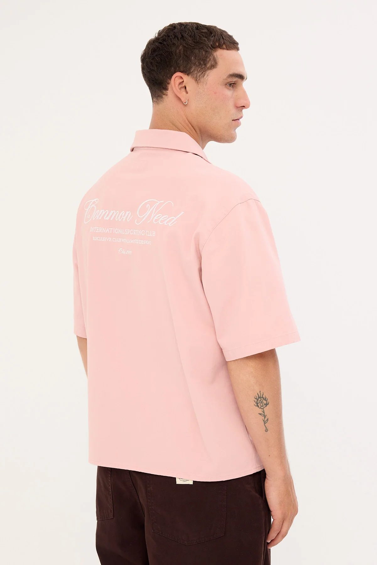 Common Need Diplomatic Boxy Cropped Resort Shirt Washed Pink - Image 2