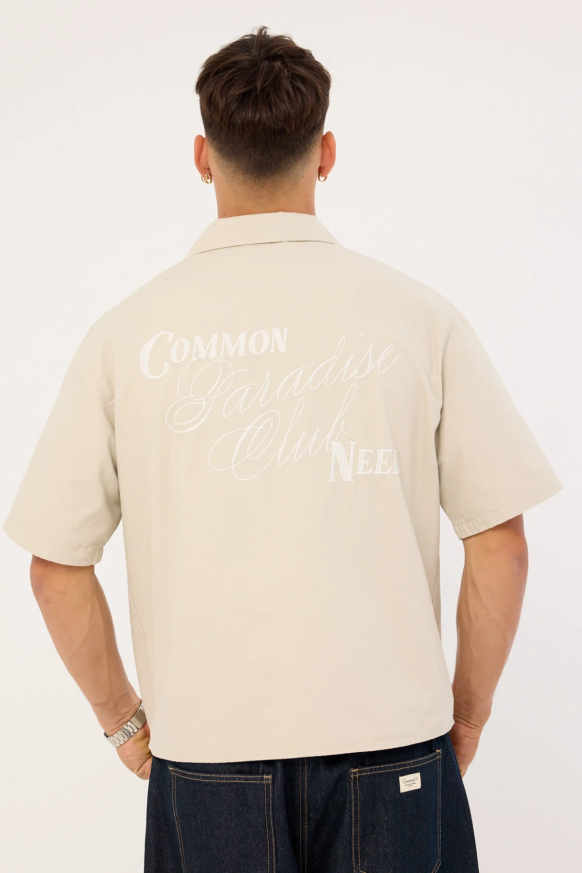 Common Need Divine Boxy Cropped Resort Shirt Dove Grey - Image 6