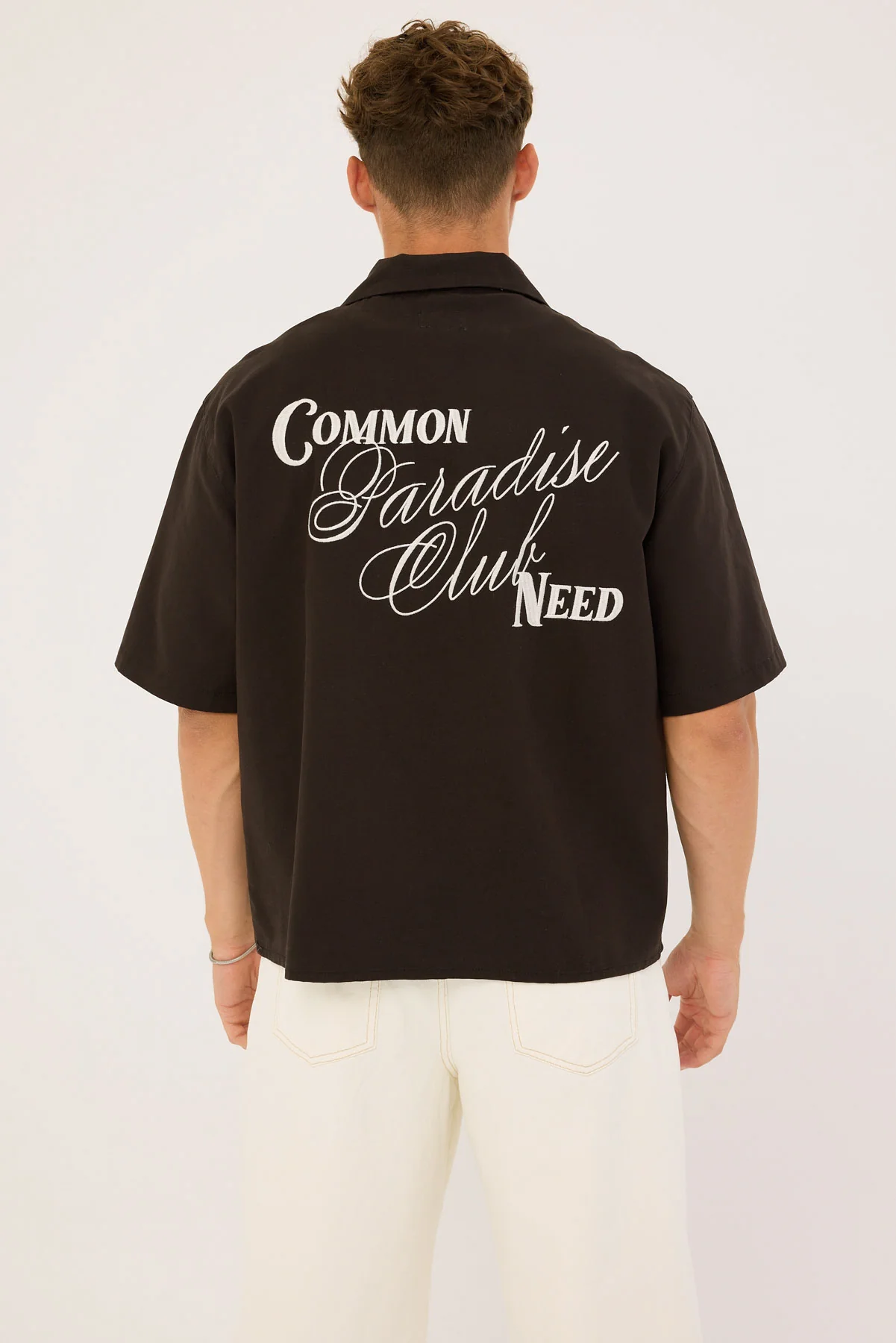 Common Need Divine Boxy Resort Shirt Off Black - Image 10