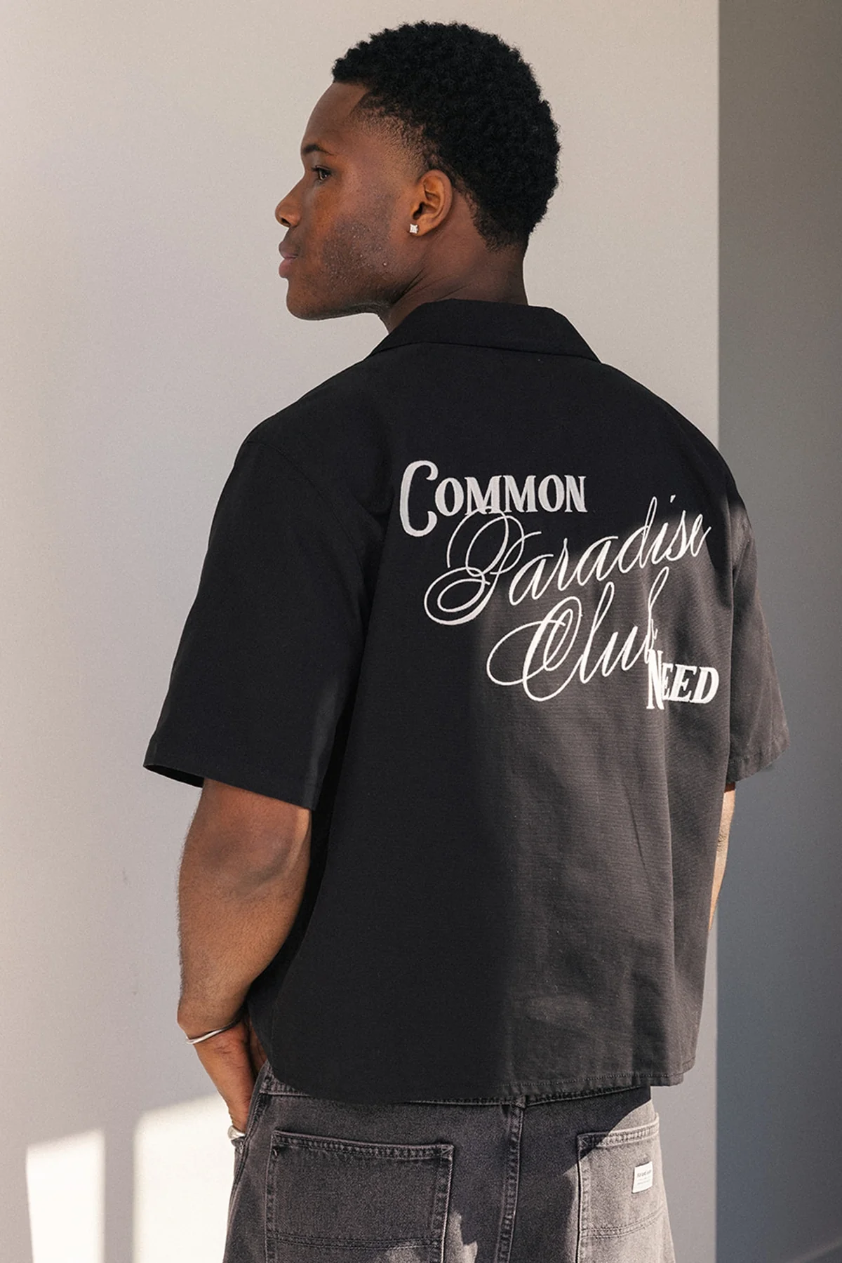 Common Need Divine Boxy Resort Shirt Off Black - Image 4