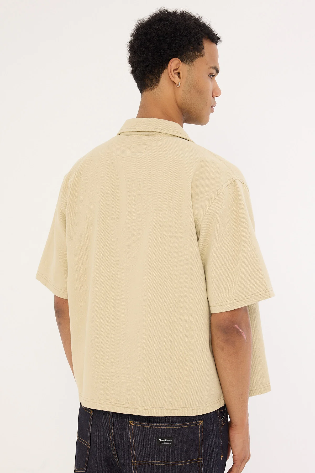 Common Need Dustin Zip Boxy Cropped Shirt Biscuit - Image 8
