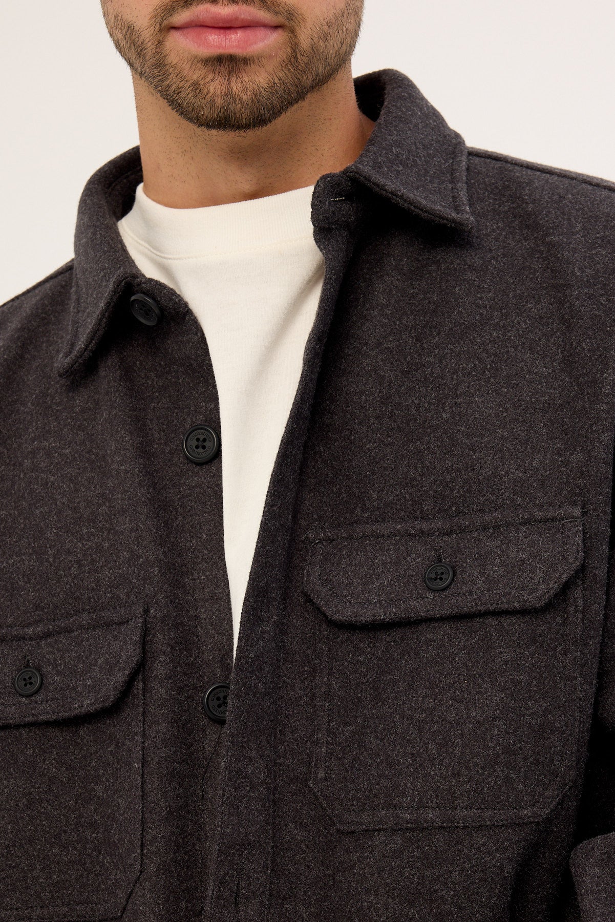 Common Need Elmer Heavyweight Overshirt Dark Grey - Image 3