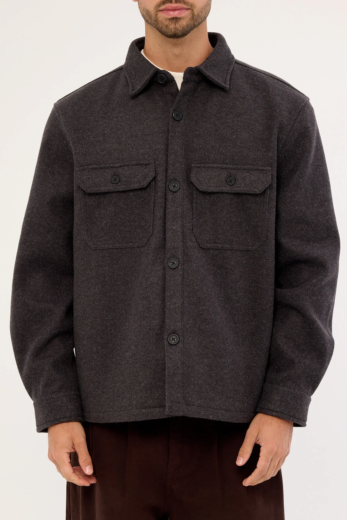 Common Need Elmer Heavyweight Overshirt Dark Grey - Image 6
