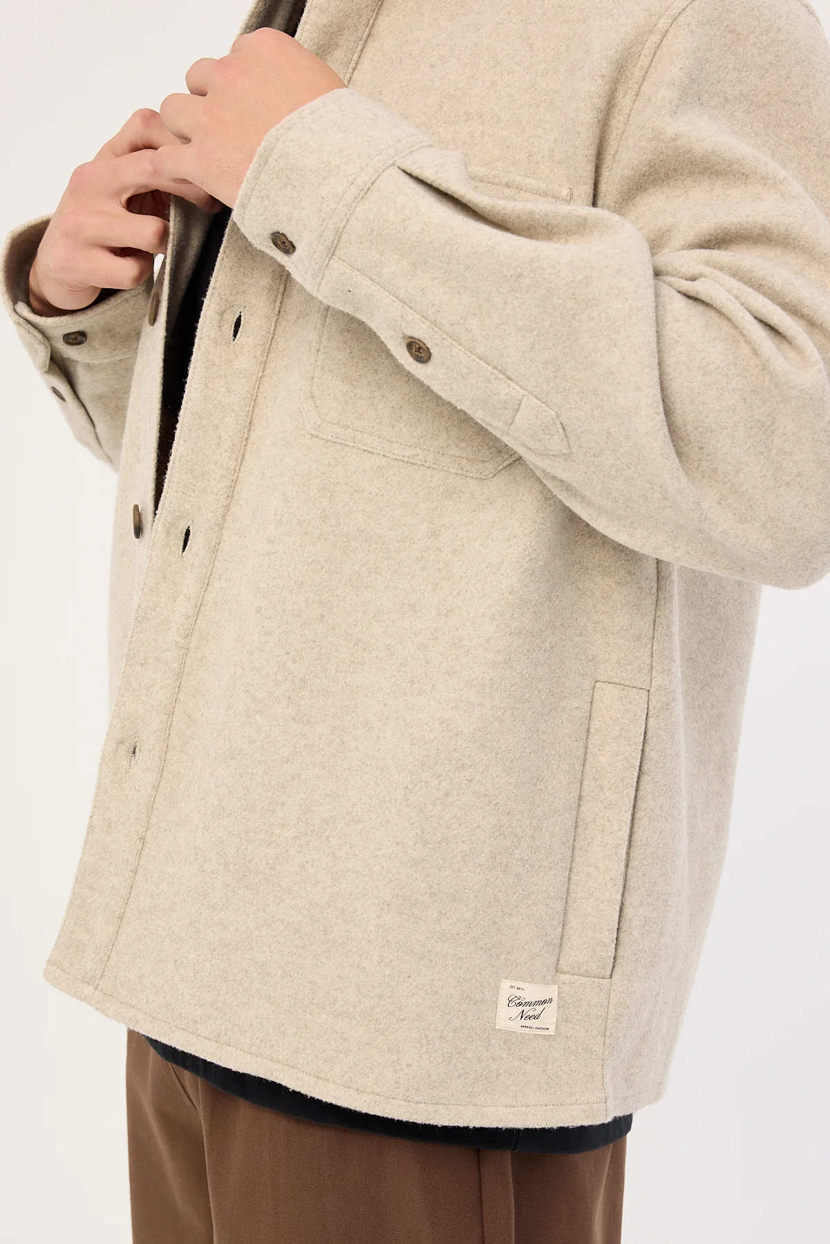 Common Need Elmer Heavyweight Overshirt Natural Marle - Image 5