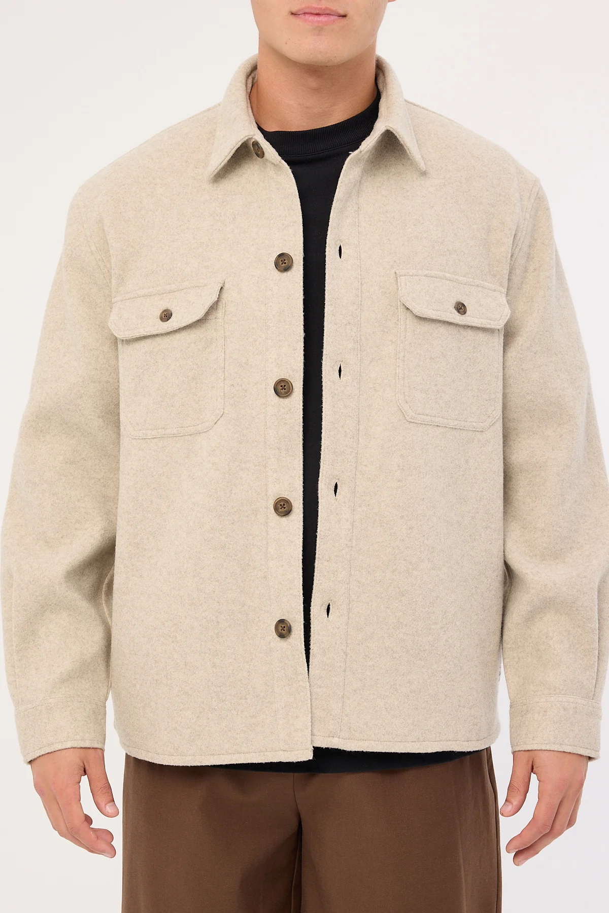 Common Need Elmer Heavyweight Overshirt Natural Marle - Image 8