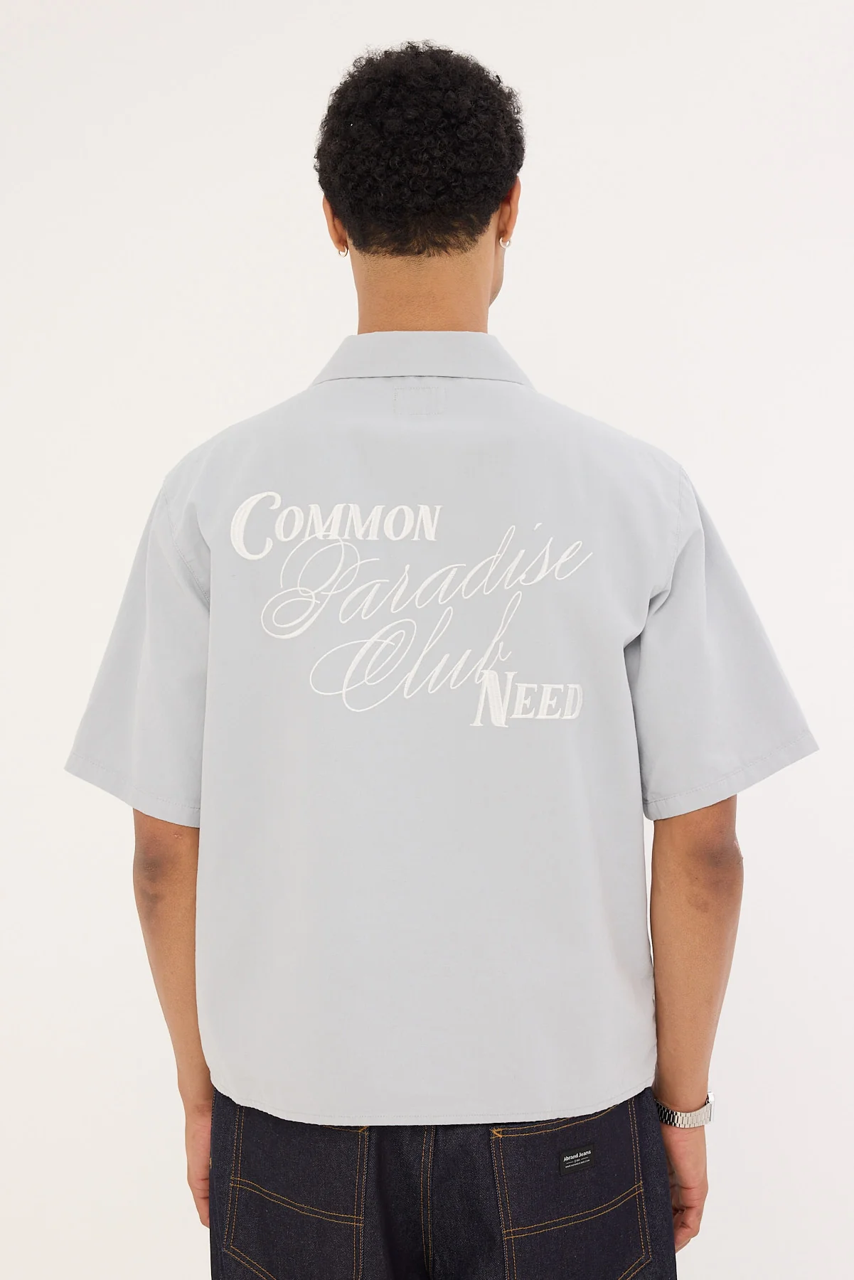 Common Need Elysian Boxy Cropped Resort Shirt Light Blue - Image 2